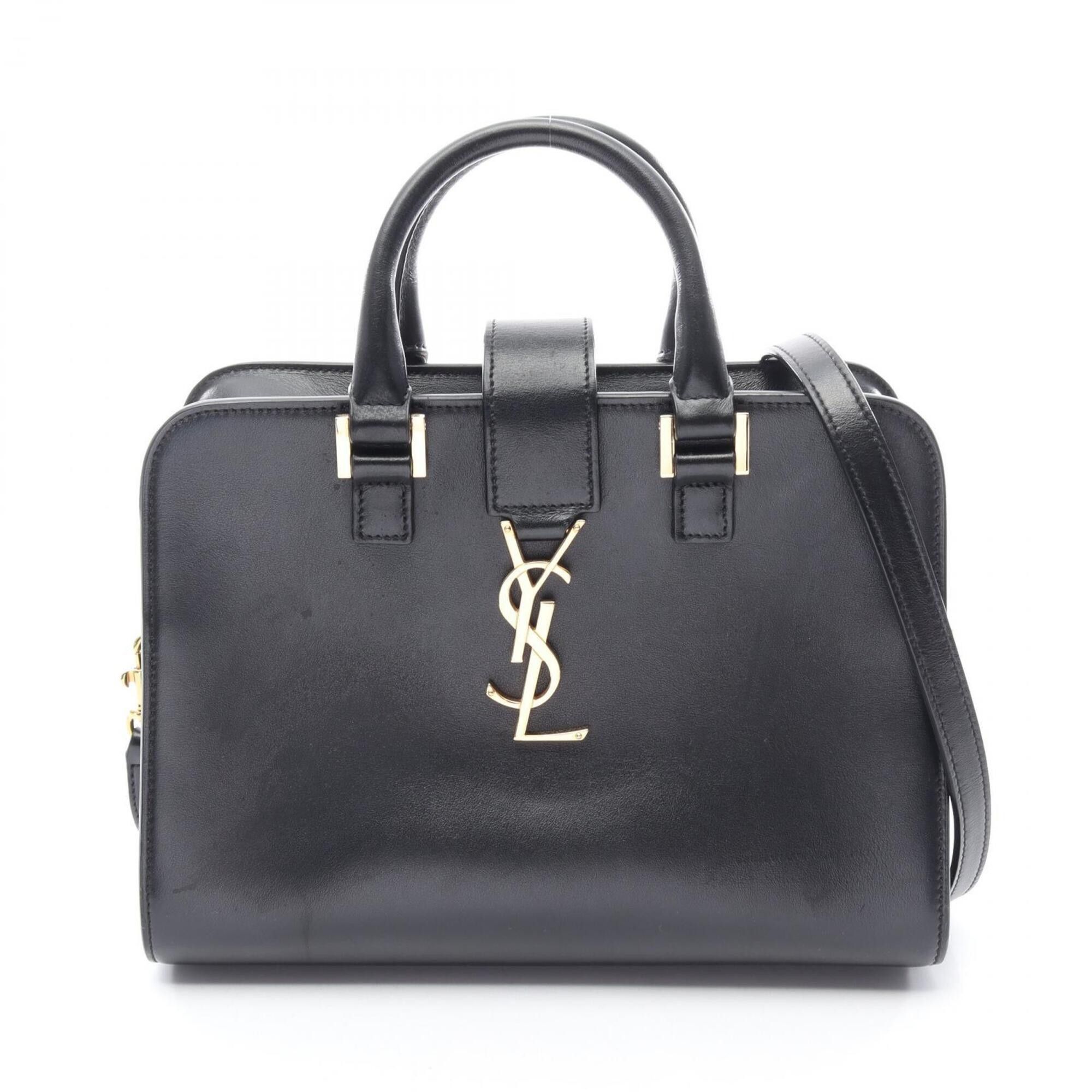 Yves Saint Laurent Yves Saint Laurent Saint Laurent Paris YSL line Baby Monogram Cabas 2-way handbag, leather, women's, black, 568853 Size ONE SIZE - 1 Thumbnail