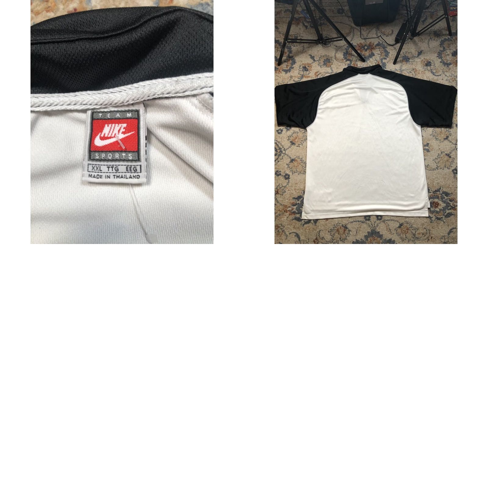 Nike VINTAGE Nike Team Sports V Neck Logo Polo Shirt Mens 2XL White Black Nike Dri-FIT Polo Size US XXL / EU 58 / 5 - 8 Thumbnail