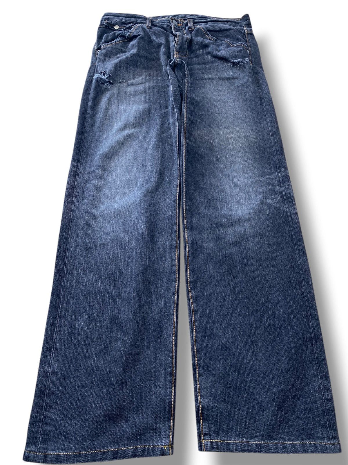 Takeo Kikuchi Takeo Kikuci Blue Wash Style Straight Leg Jeans Size US 32 / EU 48 - 1 Thumbnail