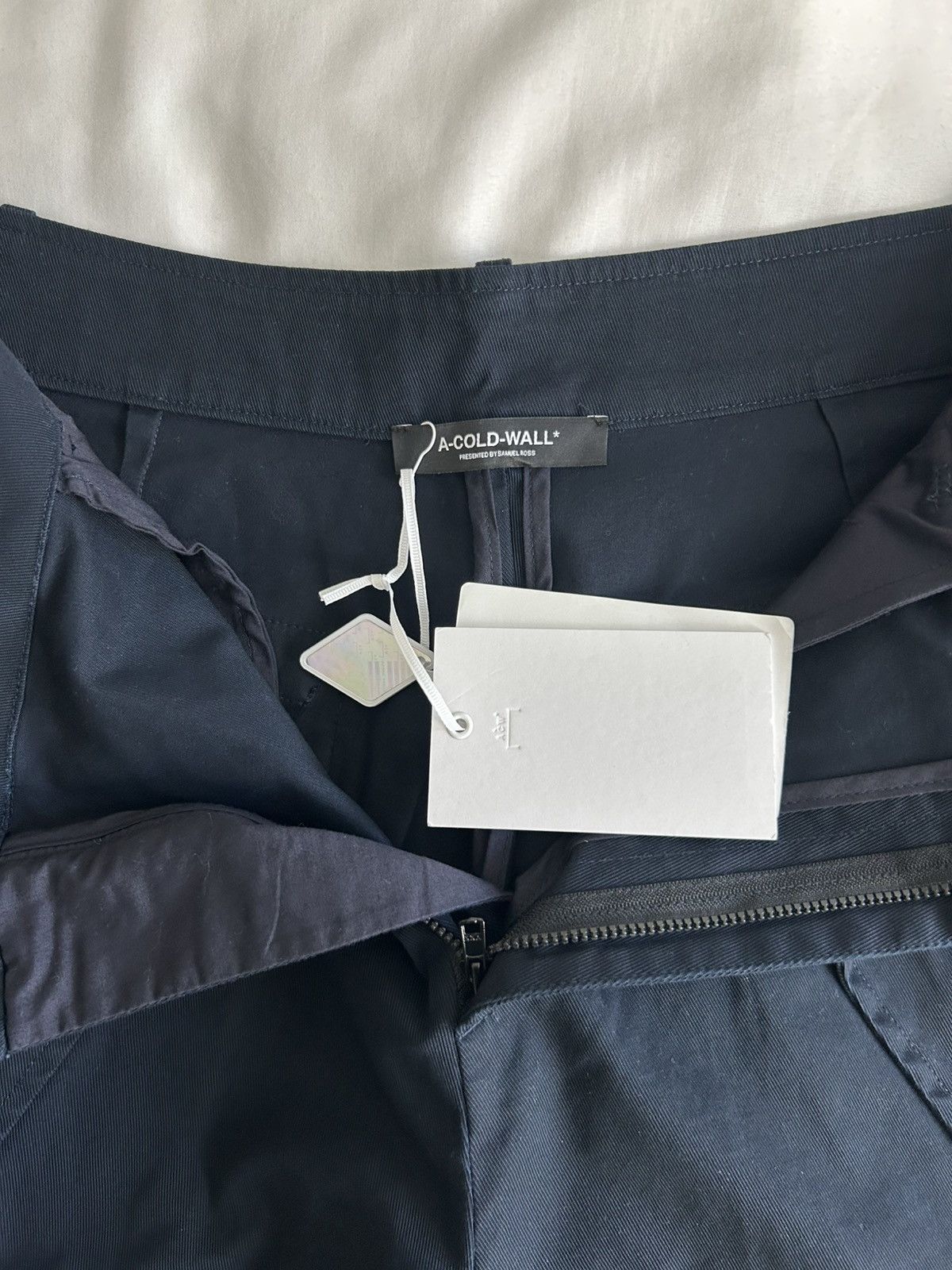 A-COLD-WALL* A Cold Wall Overlay Cargo Shorts ACW Cotton Samuel Ross Navy Size US 33 - 5 Thumbnail