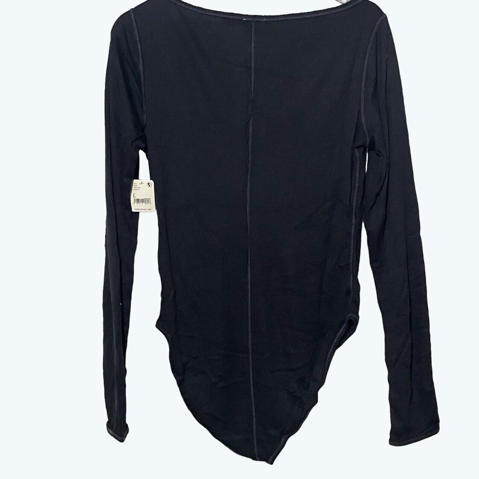 Free People Free People Bodysuit Sloane Thermal Button Neck Black Large Size L / US 10 / IT 46 - 4 Thumbnail