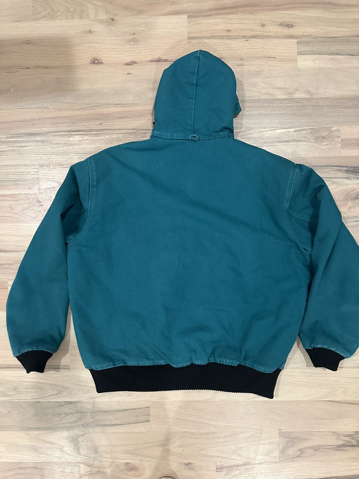 Carhartt Vintage 90s Carhartt Aqua/Teal Hooded Jacket Size US XL / EU 56 / 4 - 3 Thumbnail