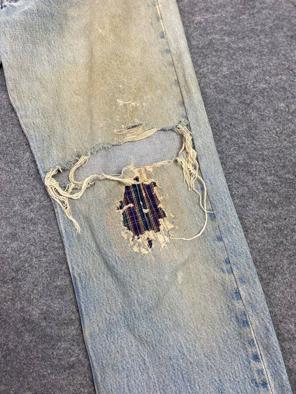 Levi's vintage levis 501 custom distressed denim nice design Size 32" / US 10 / IT 46 - 13 Thumbnail