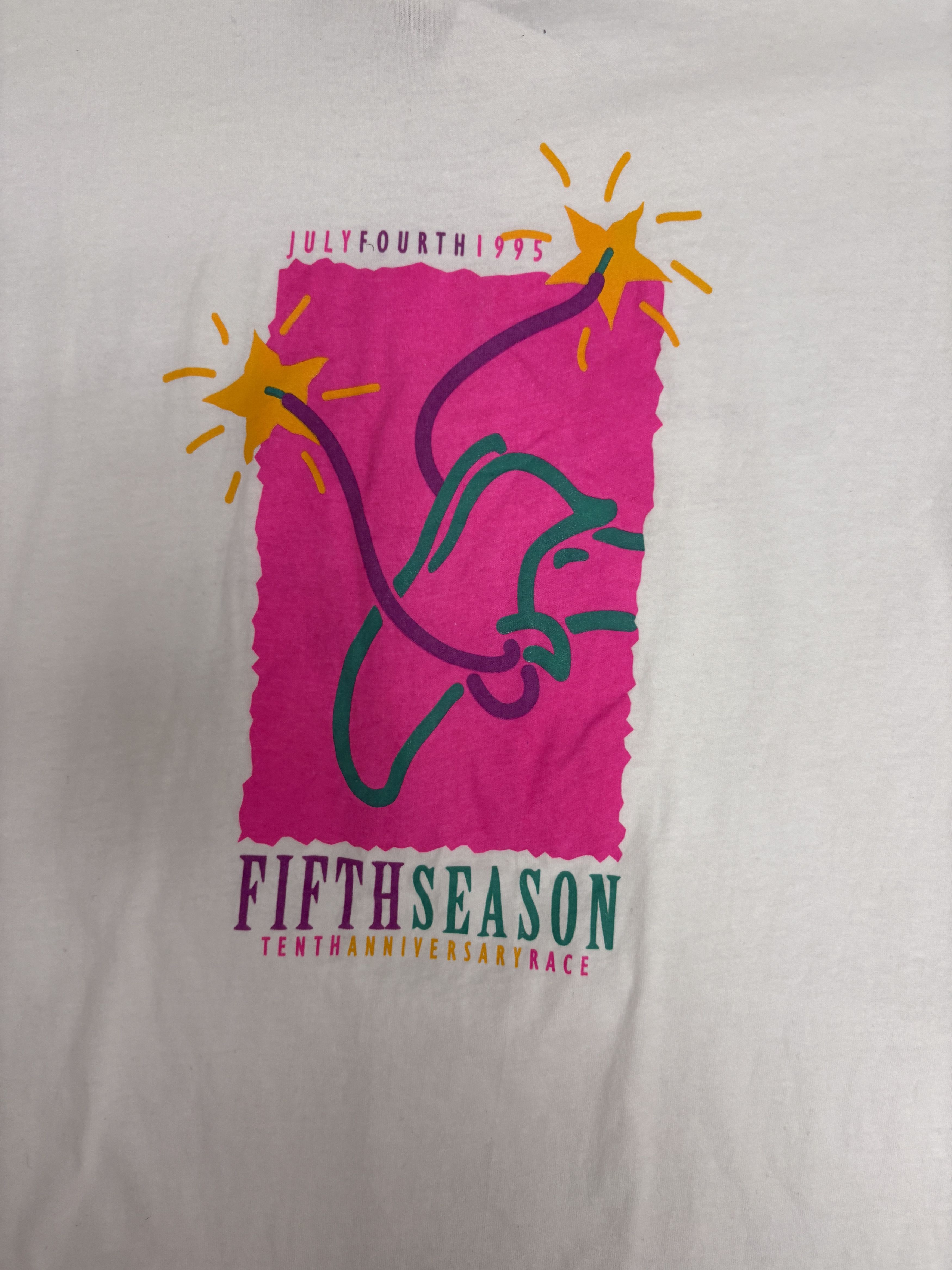 Vintage July 4th Fifth Season Race Vintage White T-Shirt Tee Size US XL / EU 56 / 4 - 2 Thumbnail