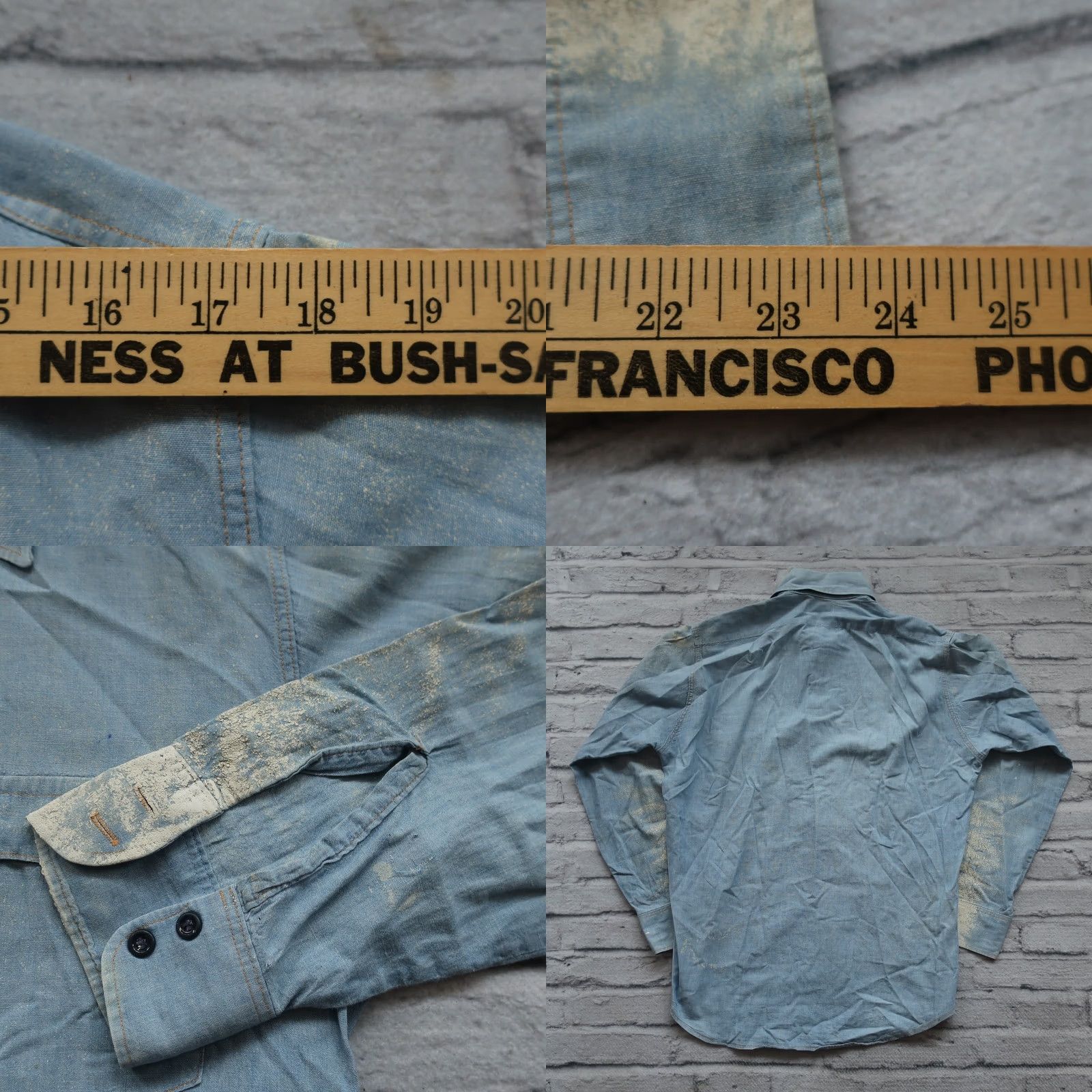 Levi's Vintage Levis Western Shirt M Light Blue 70s Orange Tab - Pre-owned Patina Mens Size US M / EU 48-50 / 2 - 8 Thumbnail