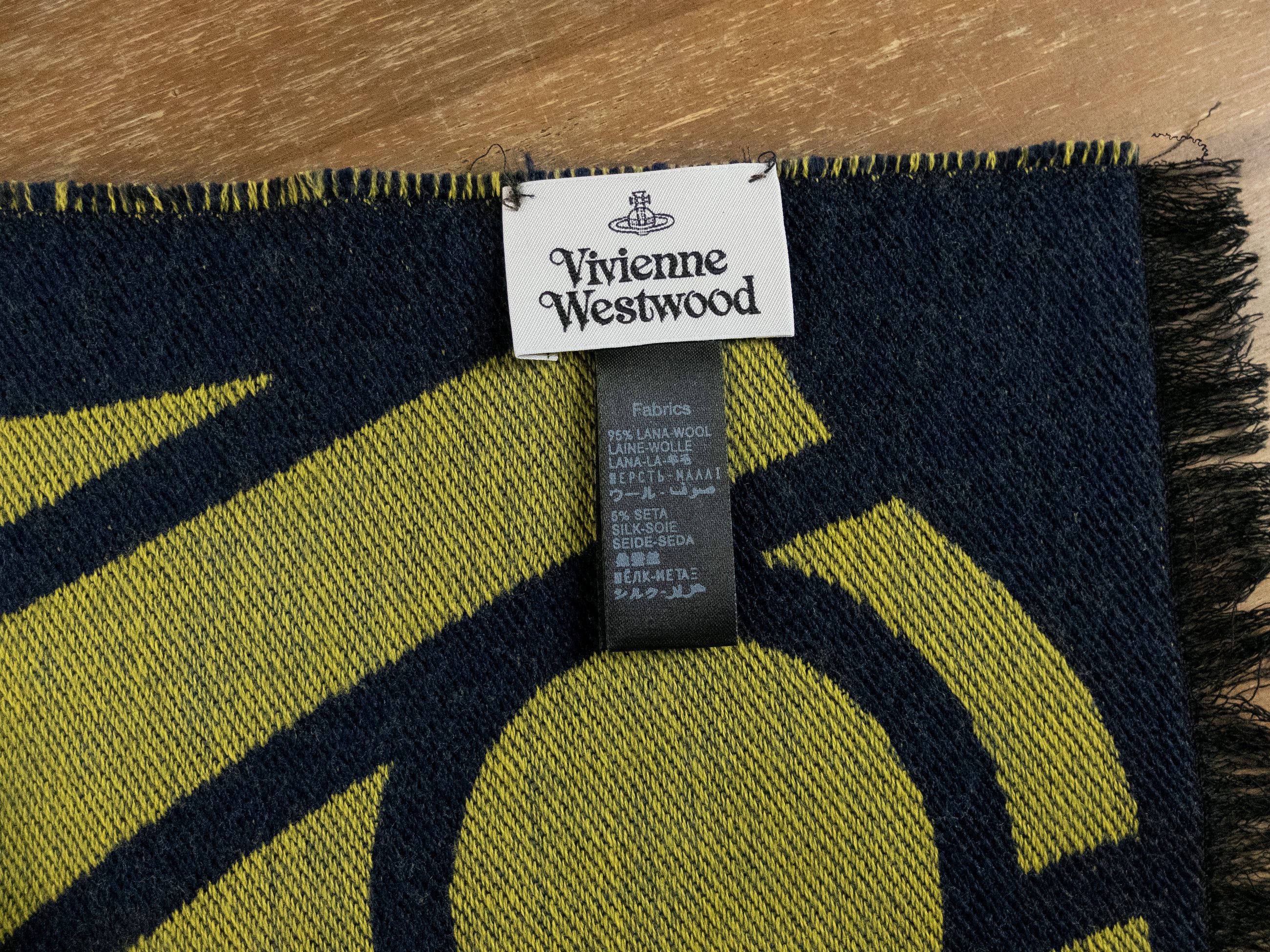 Vivienne Westwood VIVIENNE WESTWOOD blue polo orb logo motif wool scarf Size ONE SIZE - 3 Thumbnail