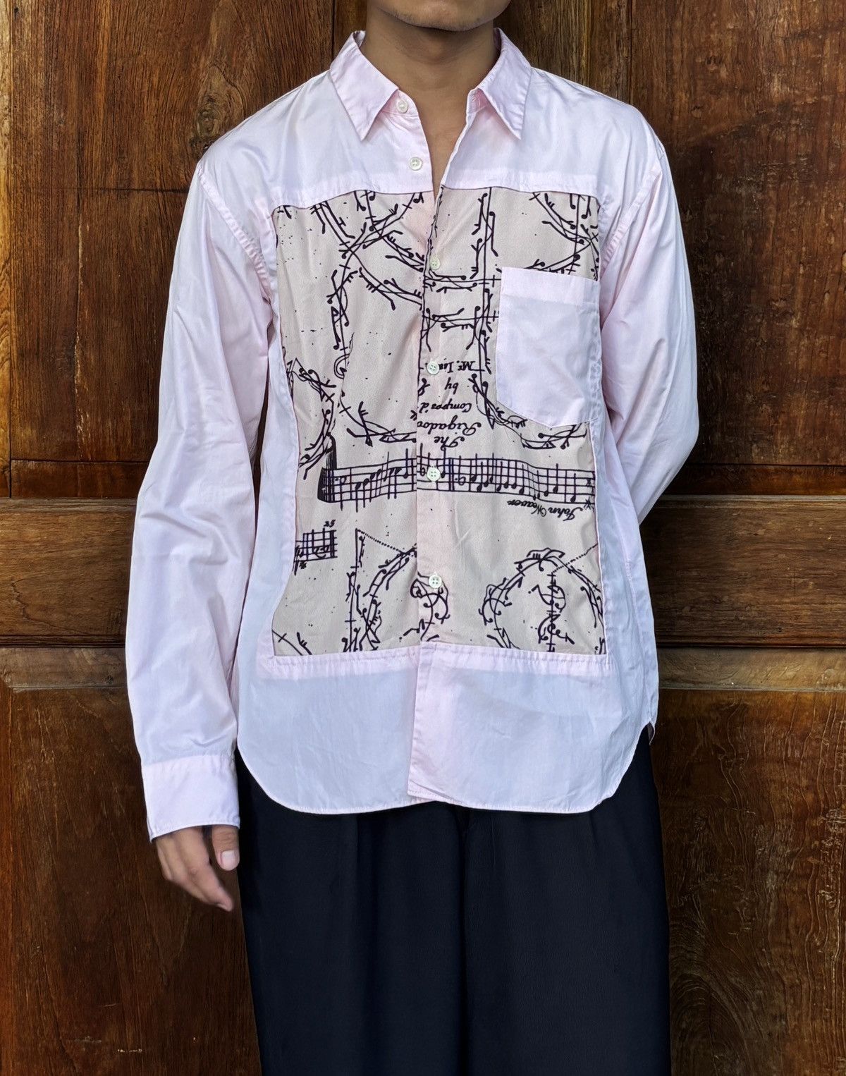 Comme des Garcons Homme Deux Patchworked Graphic Shirt Size US M / EU 48-50 / 2 - 1 Thumbnail