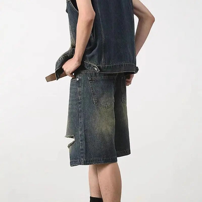 Japanese Brand Retro wide leg loose denim shorts Size US 32 / EU 48 - 3 Thumbnail