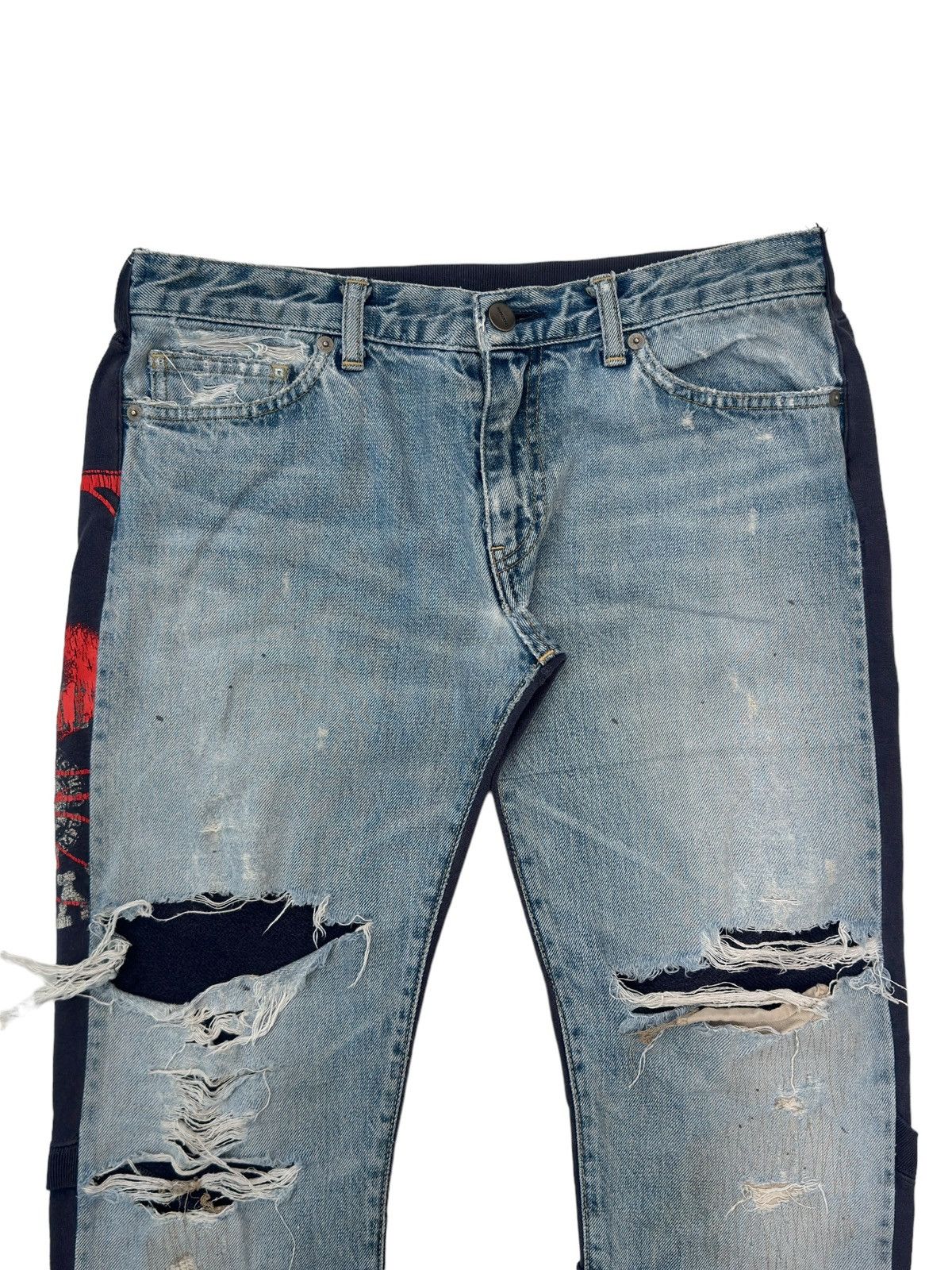 Jun Takahashi × Undercover Undercover Underman SS11 Hybrid Denim Sweatpants Size US 32 / EU 48 - 4 Thumbnail
