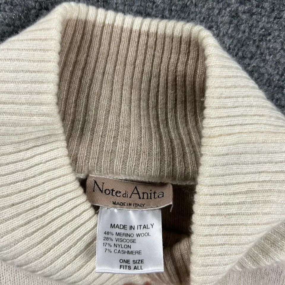 Other Note Di Anita Sweater Poncho Womens Merino Wool Cashmere Size ONE SIZE - 5 Thumbnail