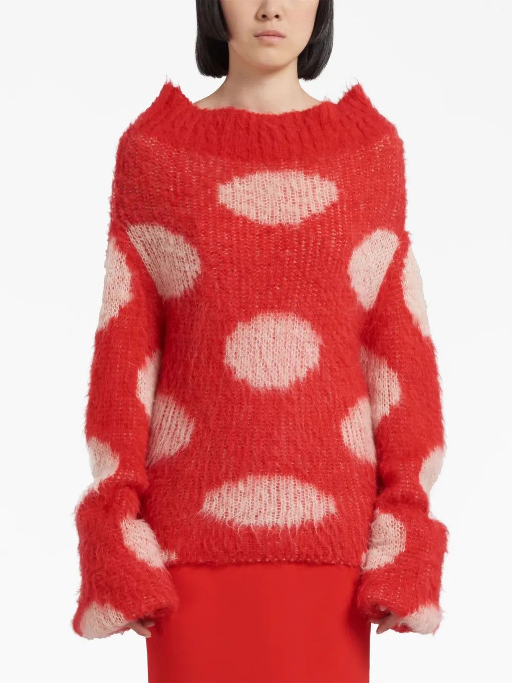 Marni o1y1125 Sweater in Red/White Size M / US 6-8 / IT 42-44 - 3 Thumbnail