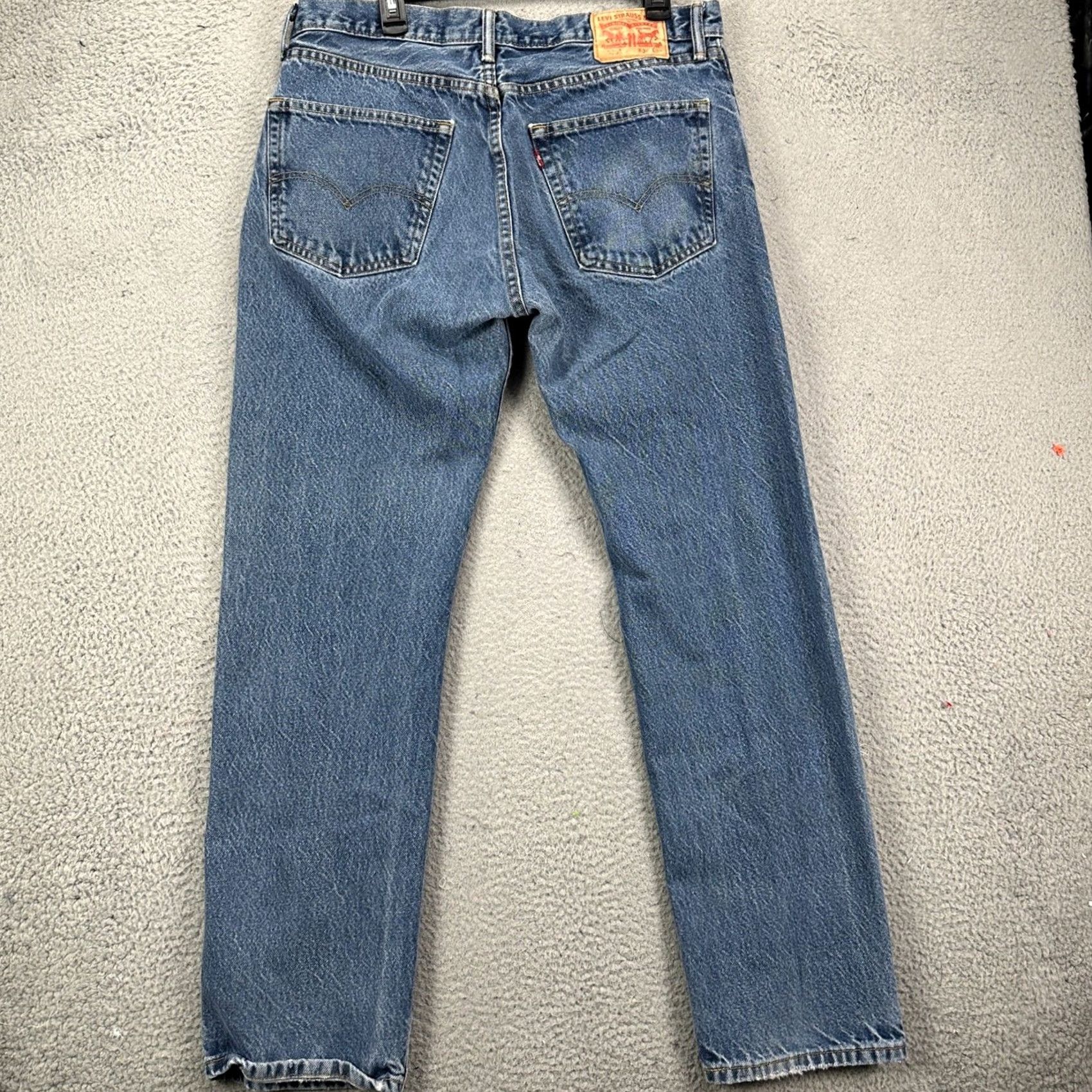 Levi's Levi's 505 Jeans Straight Mens 36X32 Blue Light Washed Red Tab Denim Pocket Size US 36 / EU 52 - 2 Thumbnail