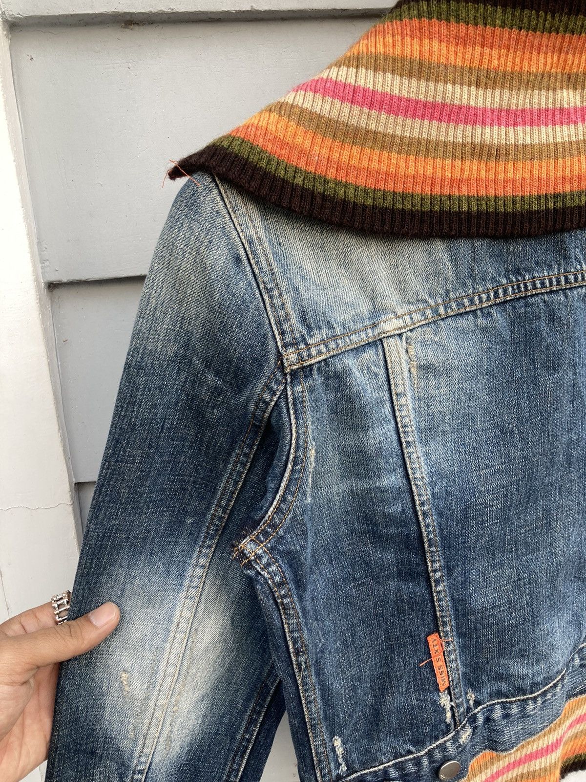 Miss Sixty Miss Sixty 2000’s Italy Denim Distressed Faded Knit Details Size M / US 6-8 / IT 42-44 - 13 Thumbnail