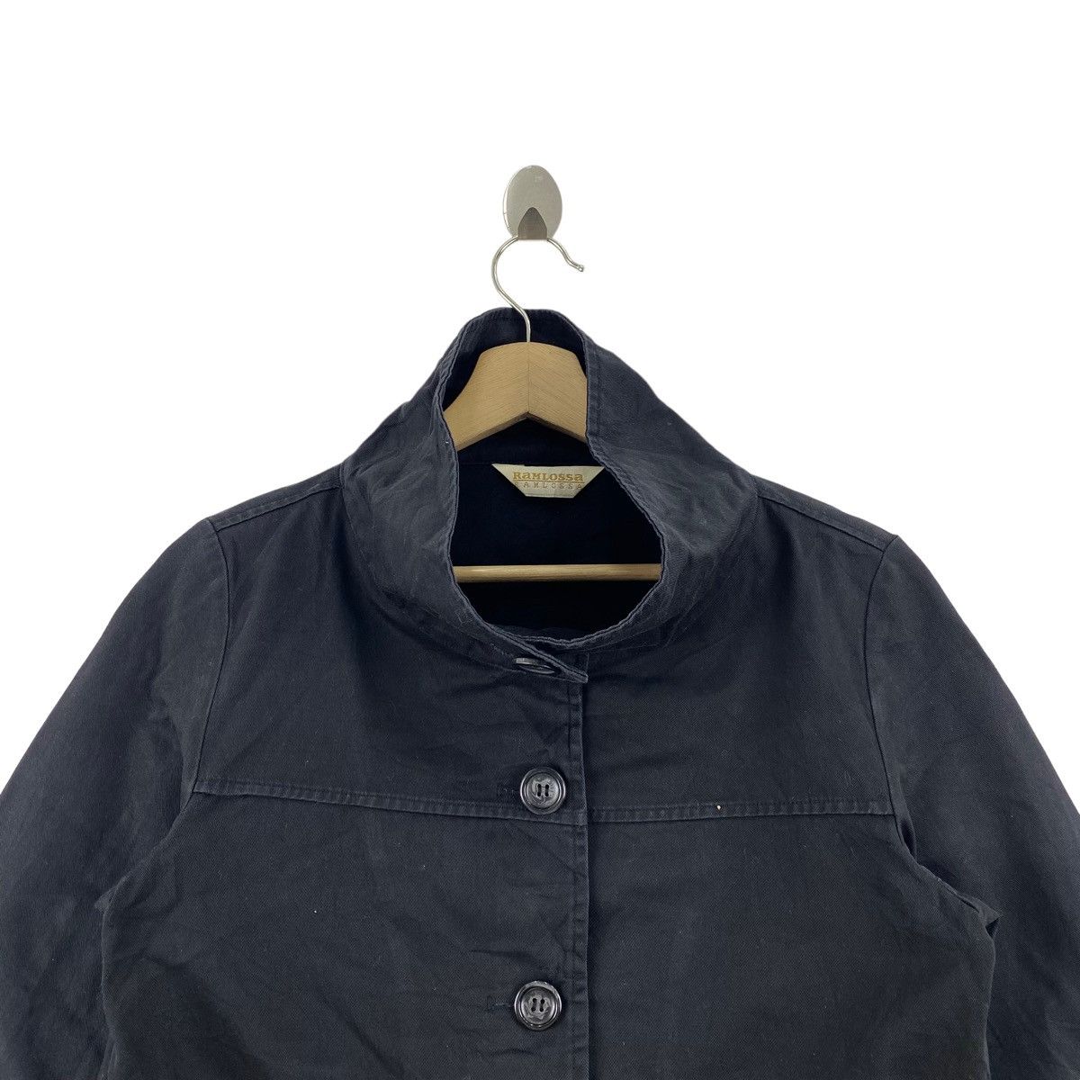 Japanese Brand × Vintage Vintage RAMLOSSA Japanese Brand Button Up Black Coat Size US M / EU 48-50 / 2 - 2 Thumbnail