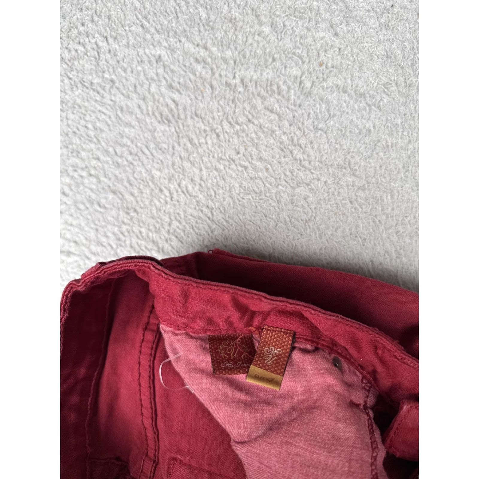 Denime Mu Jeans Womens Jeans Bootcut Red 4 Mid Rise Stretch Denim 31 Inseam 5-Pocket Size 27" / US 4 / IT 40 - 7 Thumbnail