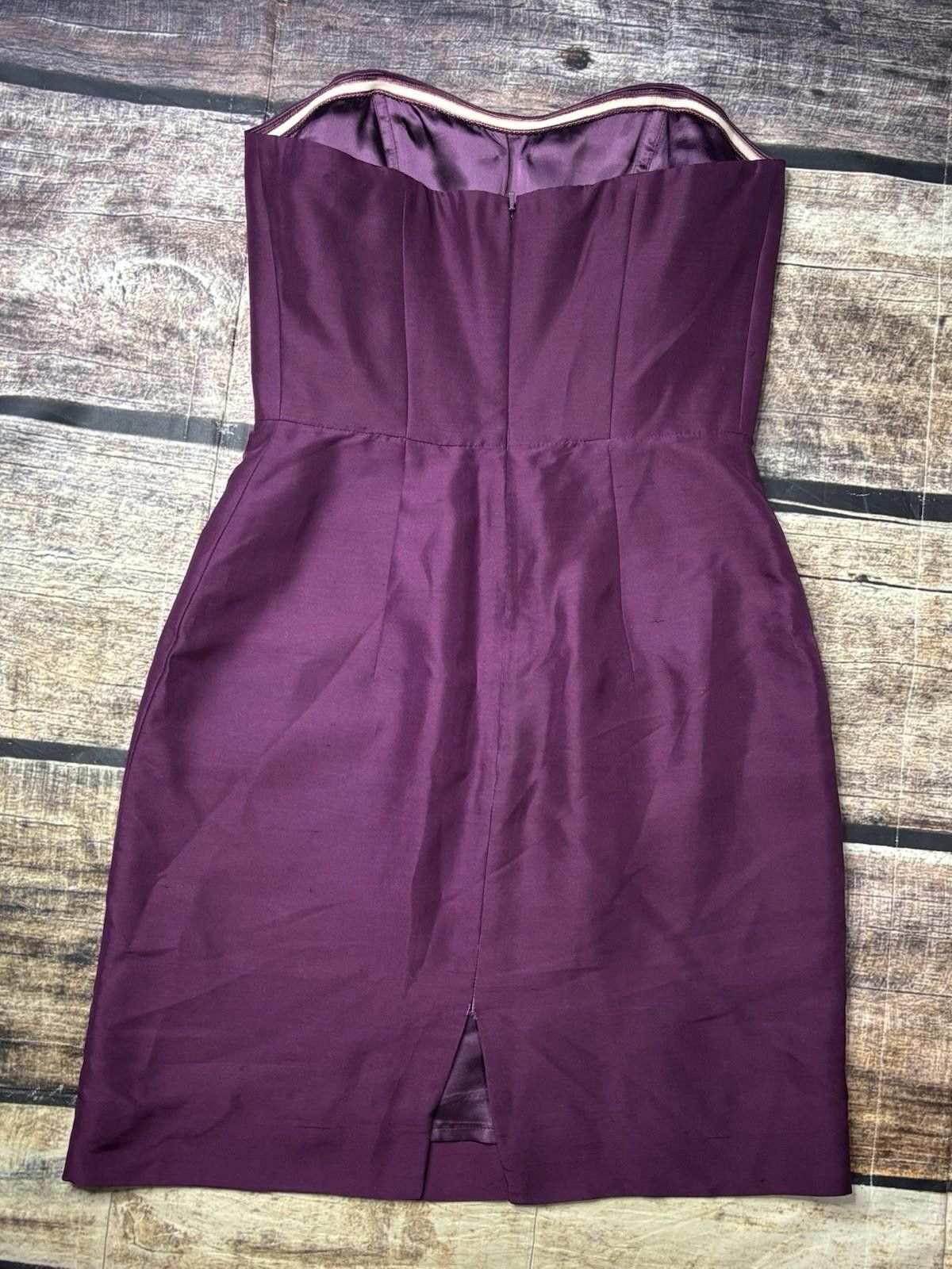 Other Jenny Yoo Dress Womens Size 4 Silk Sheath Strapless Purple Size S / US 4 / IT 40 - 3 Thumbnail