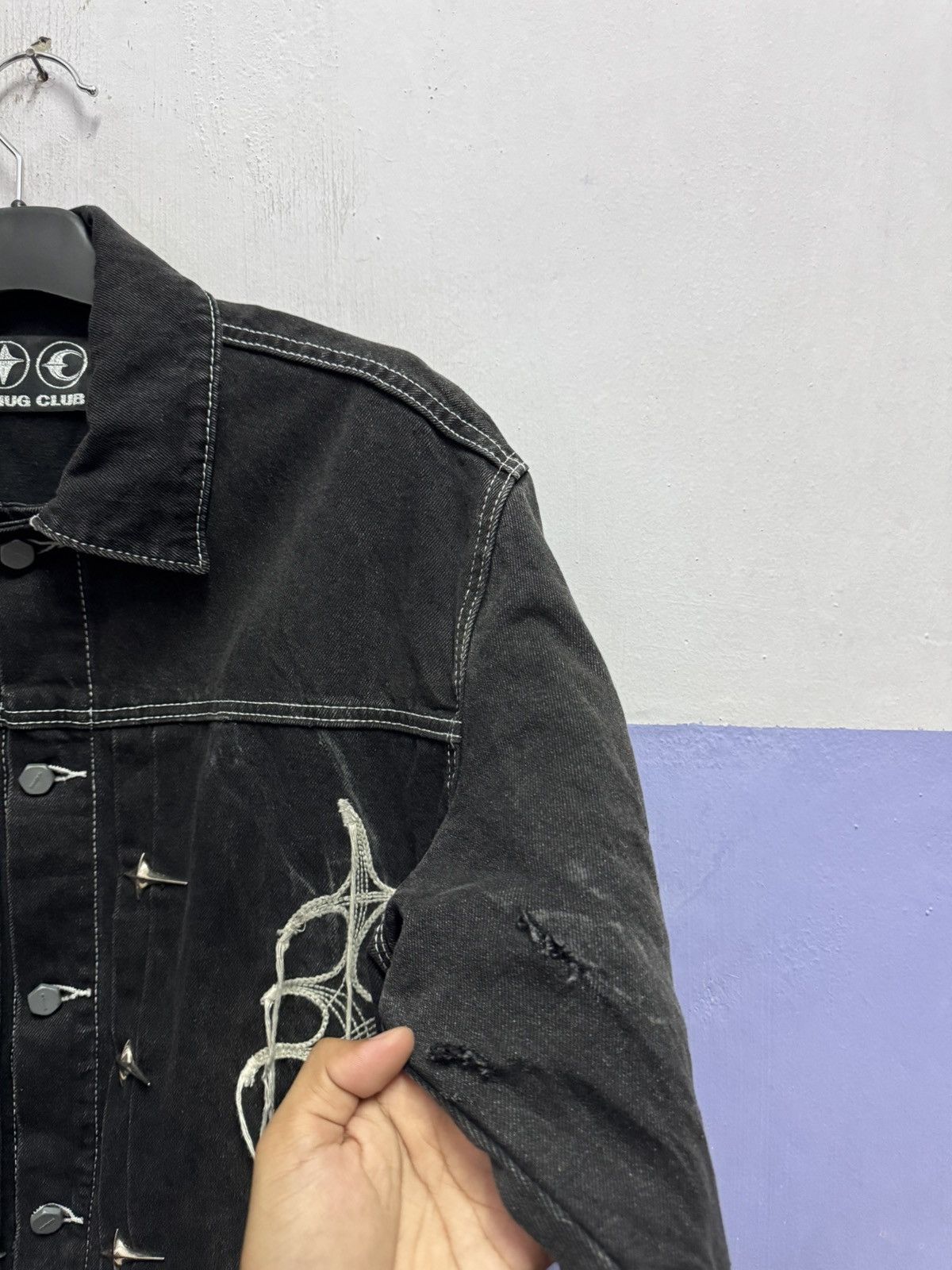 Thug Club THUG CLUB FW23 Black Denim Jacket with Iconic TC Logo Unisex Size US M / EU 48-50 / 2 - 12 Thumbnail