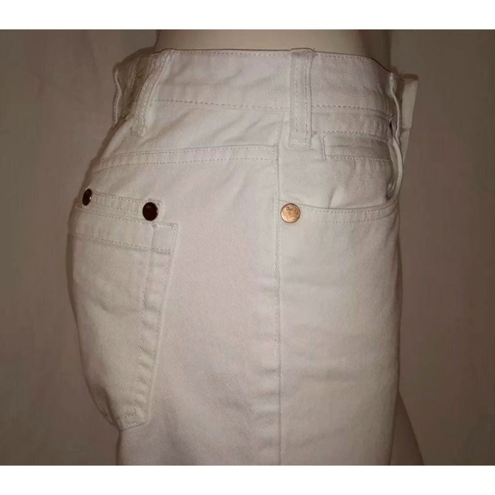 Tommy Hilfiger Tommy Hilfiger Womens White Jean Capri Pants 6 Tall 100% Cotton Casual Size 28" / US 6 / IT 42 - 2 Thumbnail