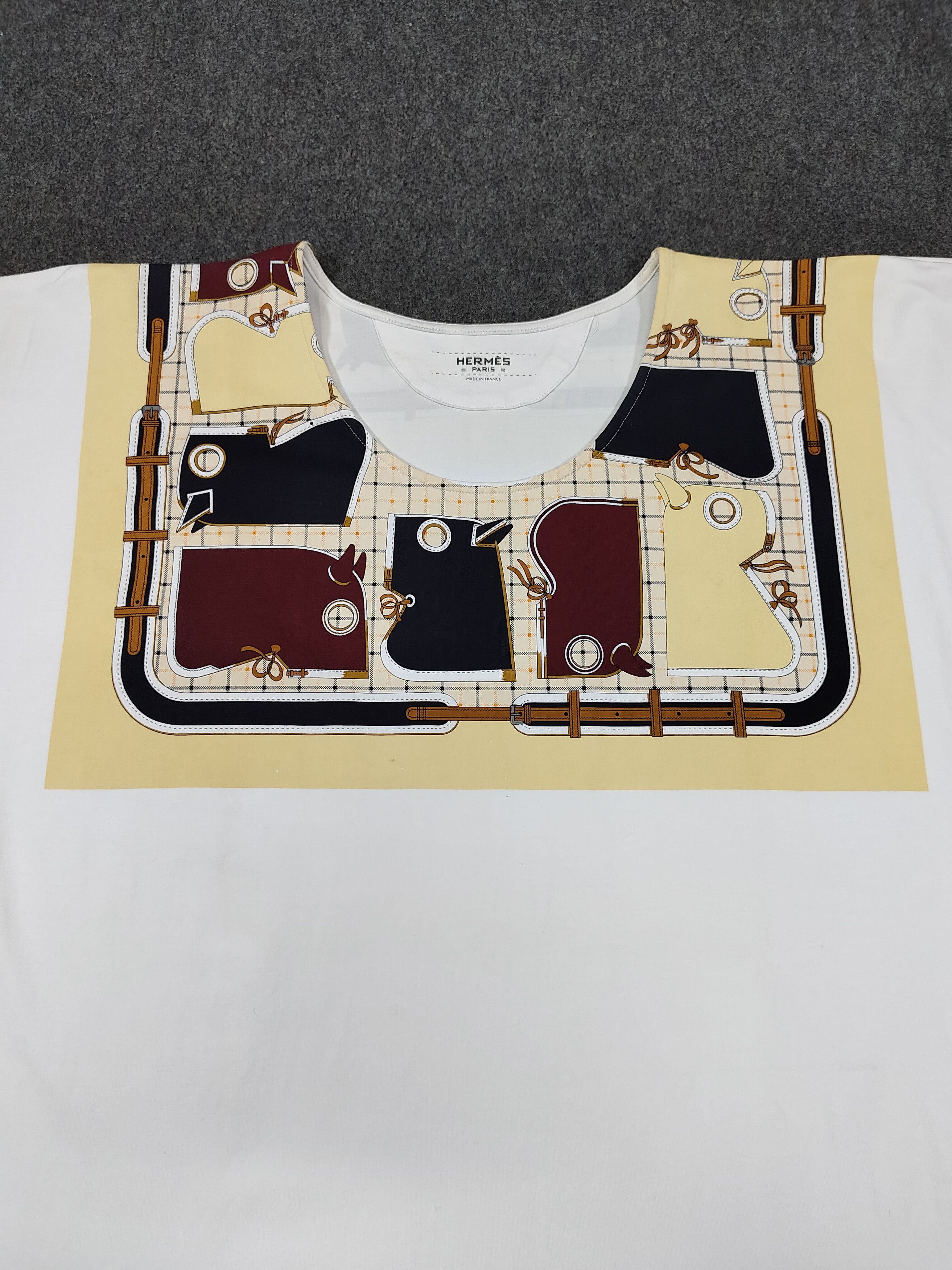Hermes Hermes - "Etriers & Harness" Scarf Panel Graphic Tee Size M / US 6-8 / IT 42-44 - 2 Thumbnail
