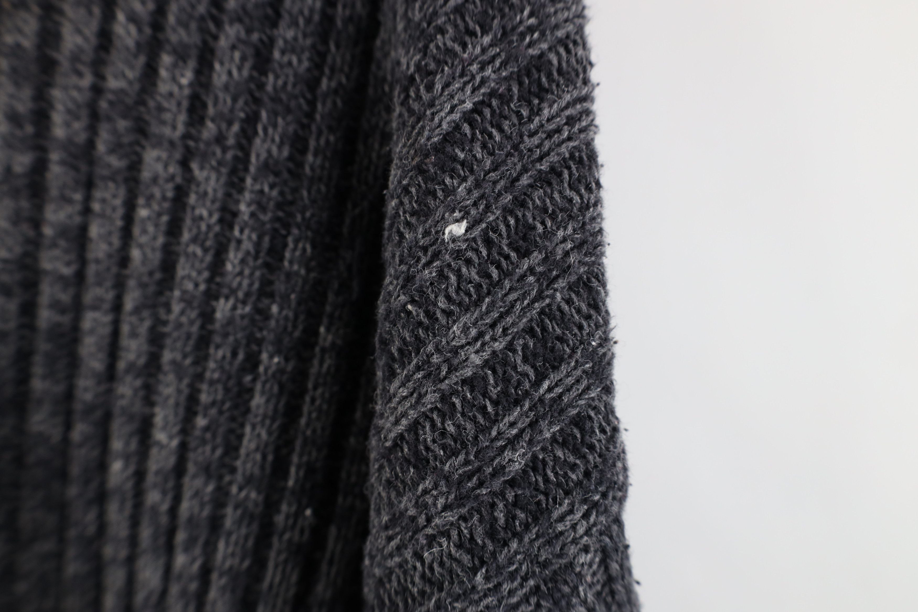 Vintage Vintage 90s Streetwear Ribbed Knit Henley Sweater Gray Size US XL / EU 56 / 4 - 10 Thumbnail