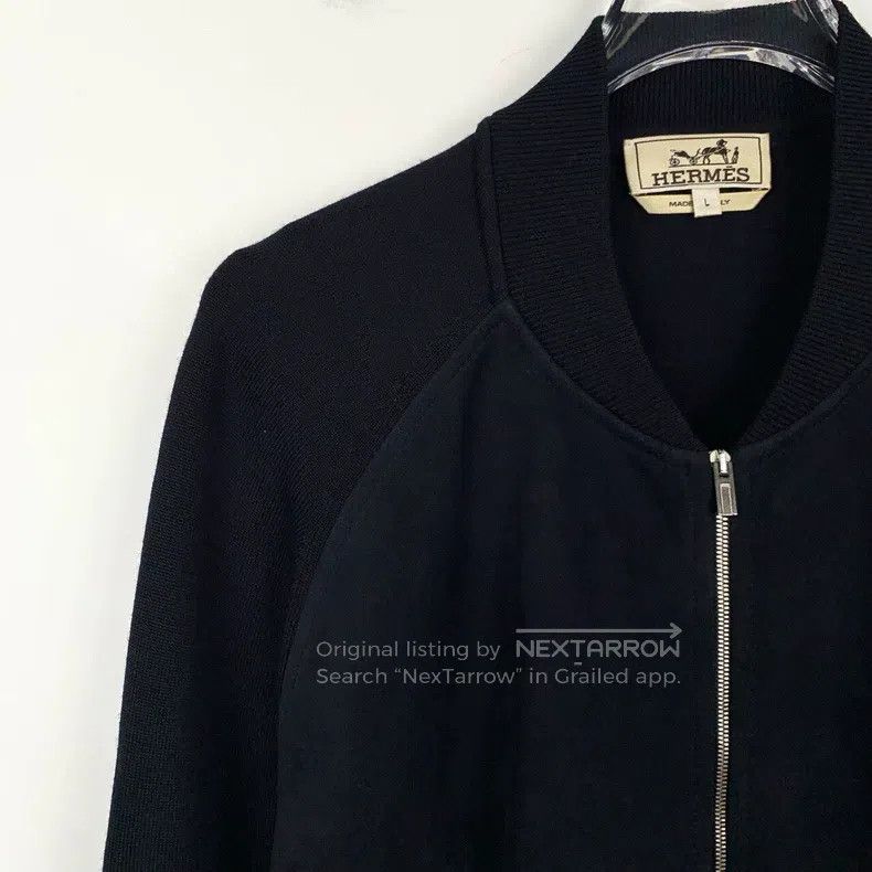 Hermes Hermes Black Suede Collar Zip-Up Jacket Coat Size US L / EU 52-54 / 3 - 3 Thumbnail