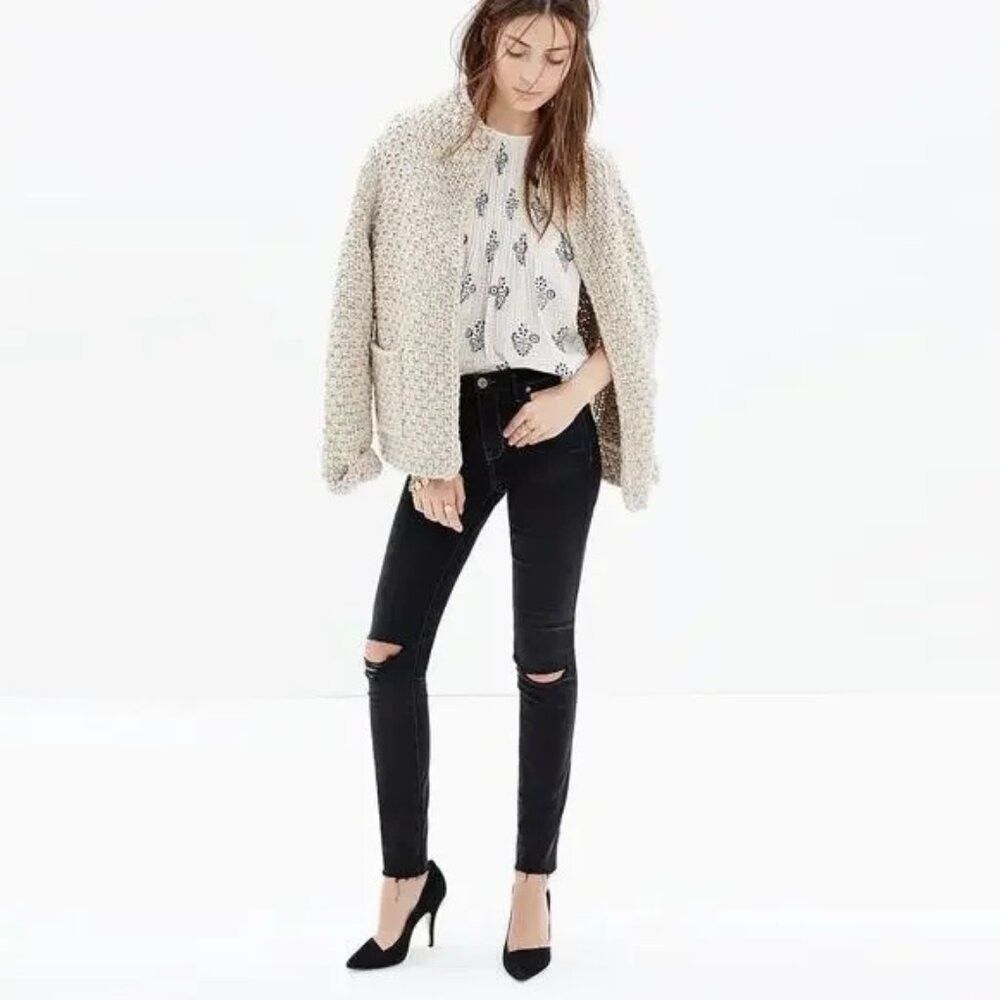 Paige Paige Skyline Skinny Black Distressed Jeans Size 26 Size 26" / US 2 / IT 38 - 1 Thumbnail