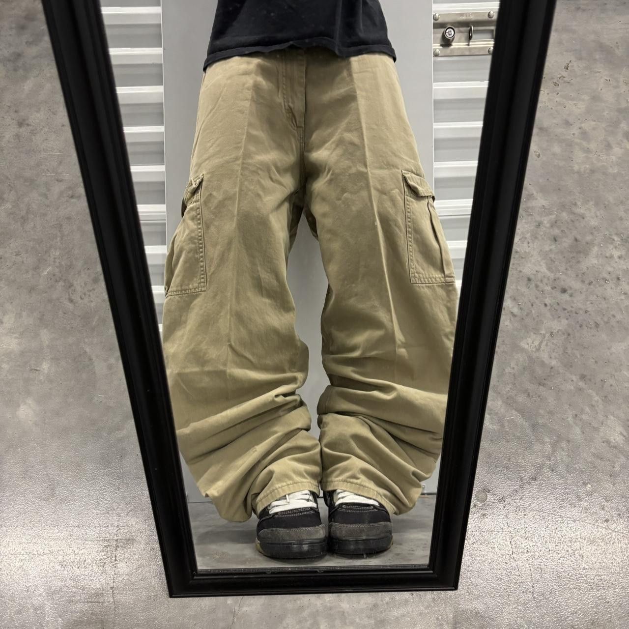 Japanese Brand × Vintage Crazy Vintage Y2K/2000s Baggy Khaki Streetwear Skater Style Cargo Pants! Size US 36 / EU 52 - 1 Thumbnail
