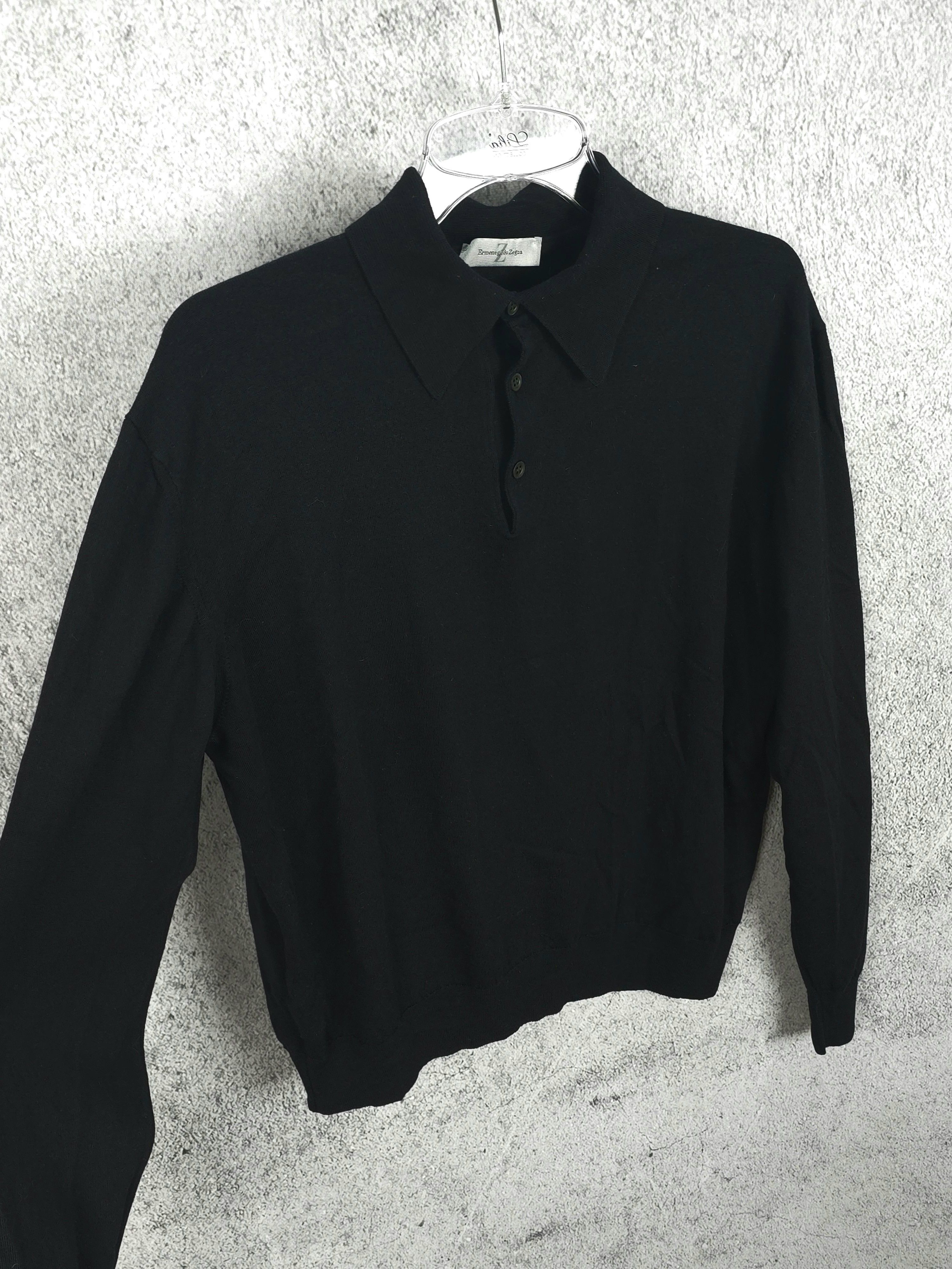 Ermenegildo Zegna Ermenegildo Zegna Vintage Sweater collar shirt silk cashmere Size US L / EU 52-54 / 3 - 3 Thumbnail