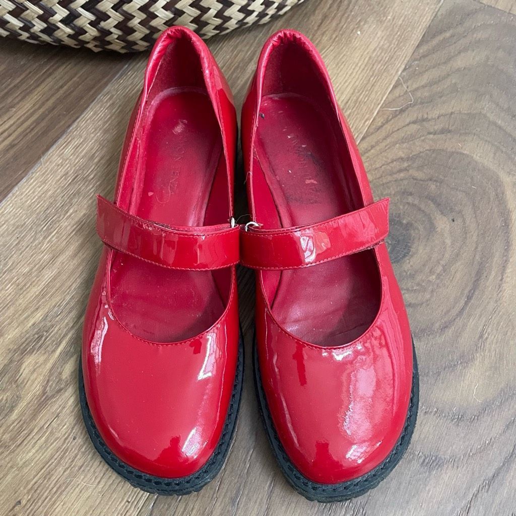 Other Ramon Tenza Red Patent Leather Mary Jane Lug Sole $250 7 Size US 7 / IT 37 - 3 Thumbnail