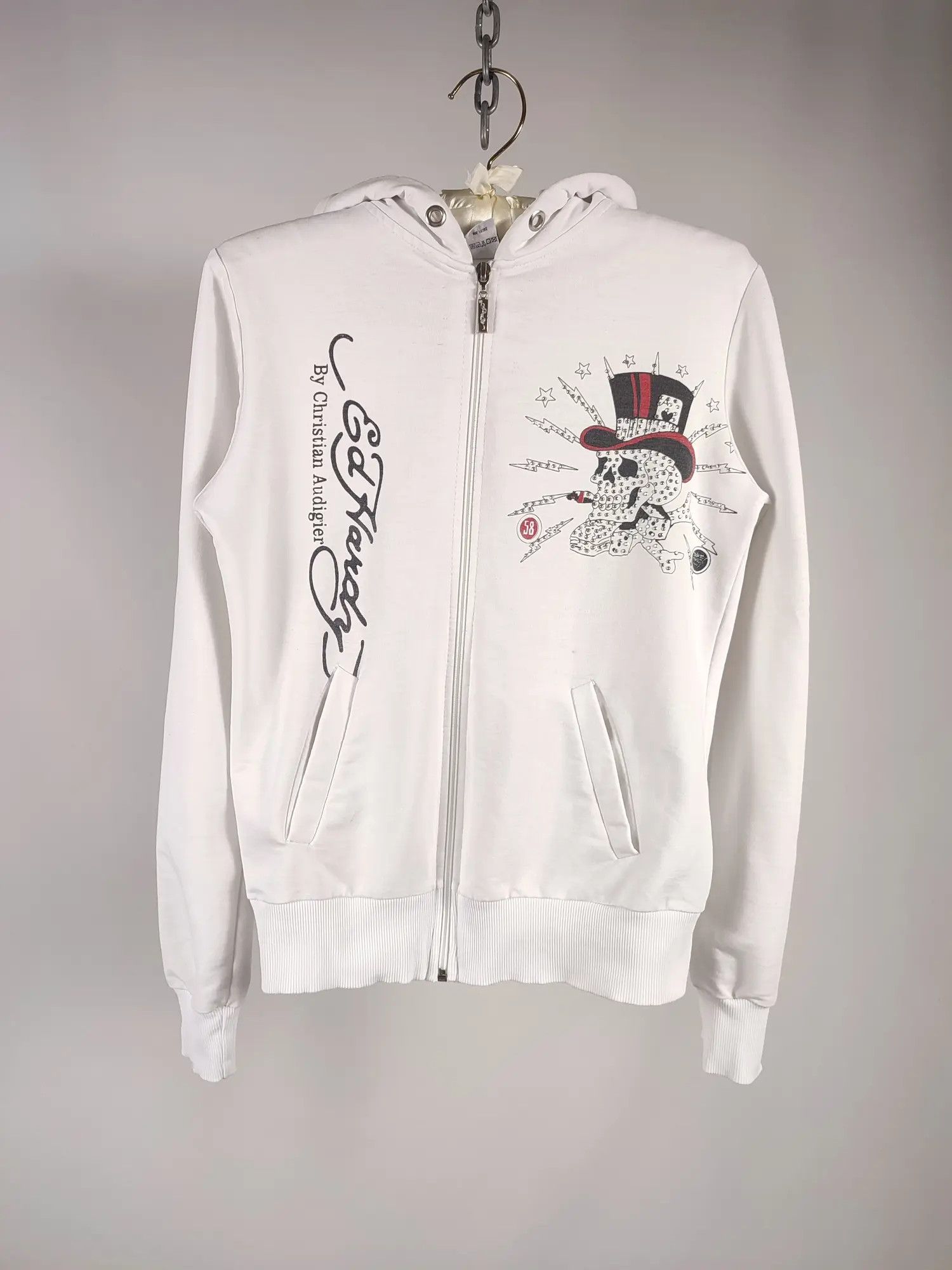 Christian Audigier Ed hardy Skull white hoodie Size M / US 6-8 / IT 42-44 - 8 Thumbnail