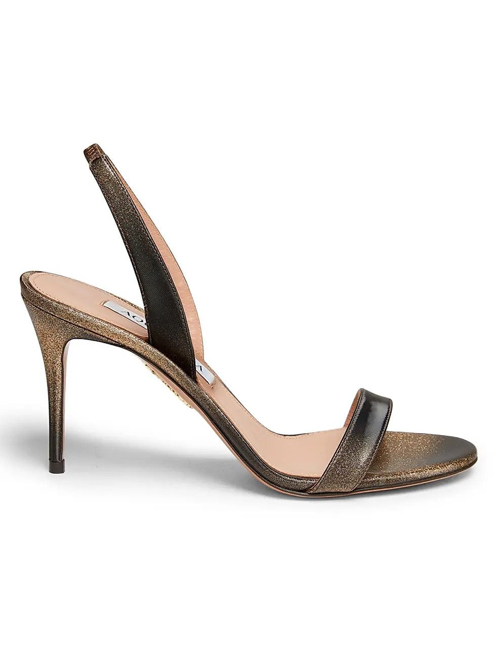 Aquazzura os11x0126 So Nude 85MM Metallic Leather Slingback Sandals Size US 7 / IT 37 - 1 Thumbnail