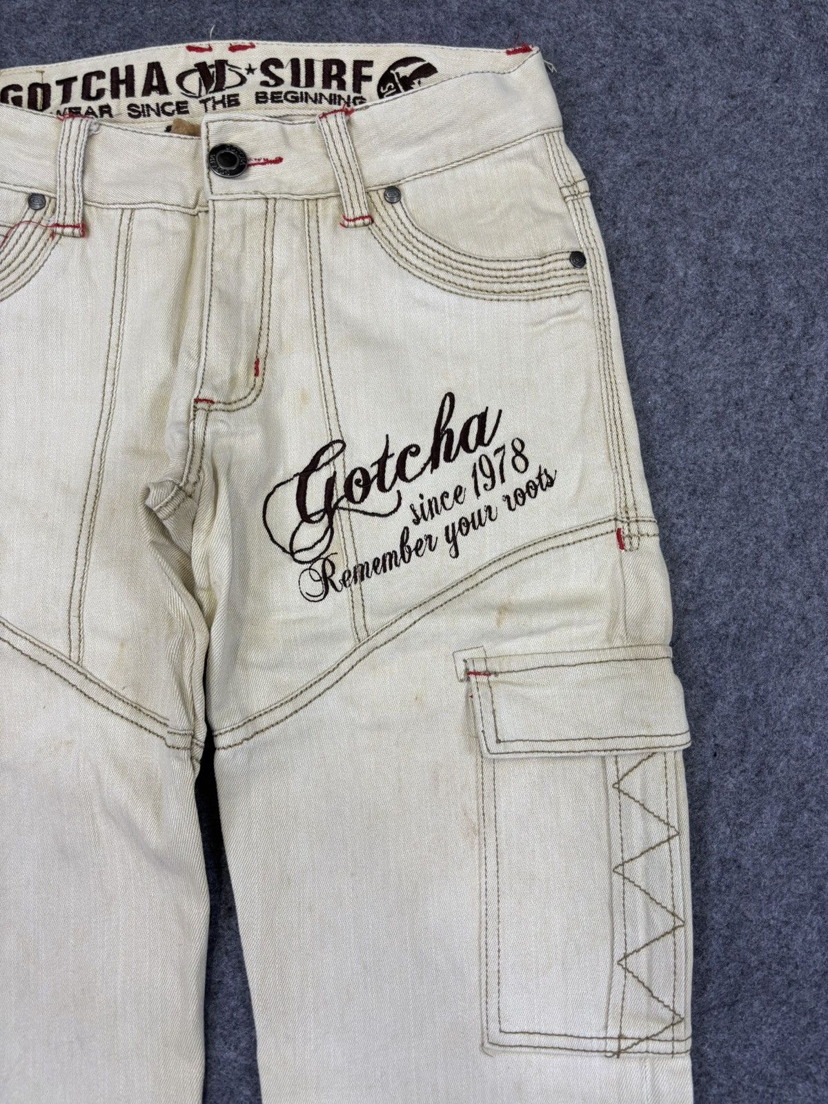 Gotcha 💥Vintage💥 Surf Style Gotcha Stretchable Cargo Pant F697 Size US 31 - 3 Thumbnail