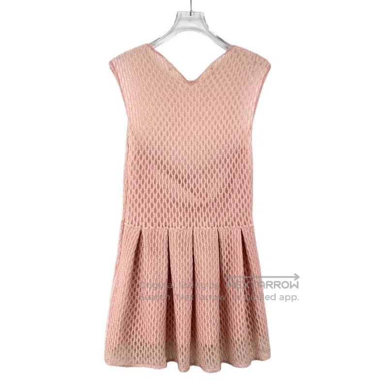 Dior Dior Light pink hollow embroidery round-neck sleeveless kn Size XS / US 0-2 / IT 36-38 - 2 Thumbnail