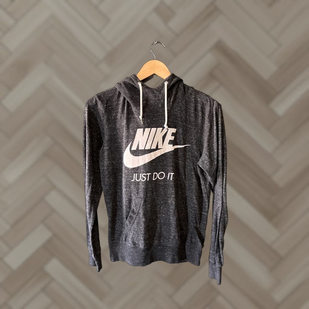 Nike Nike Womens Pullover Hooded Sweatshirt Sweatshirt Gray Large Athletic Casual Size L / US 10 / IT 46 - 1 Thumbnail