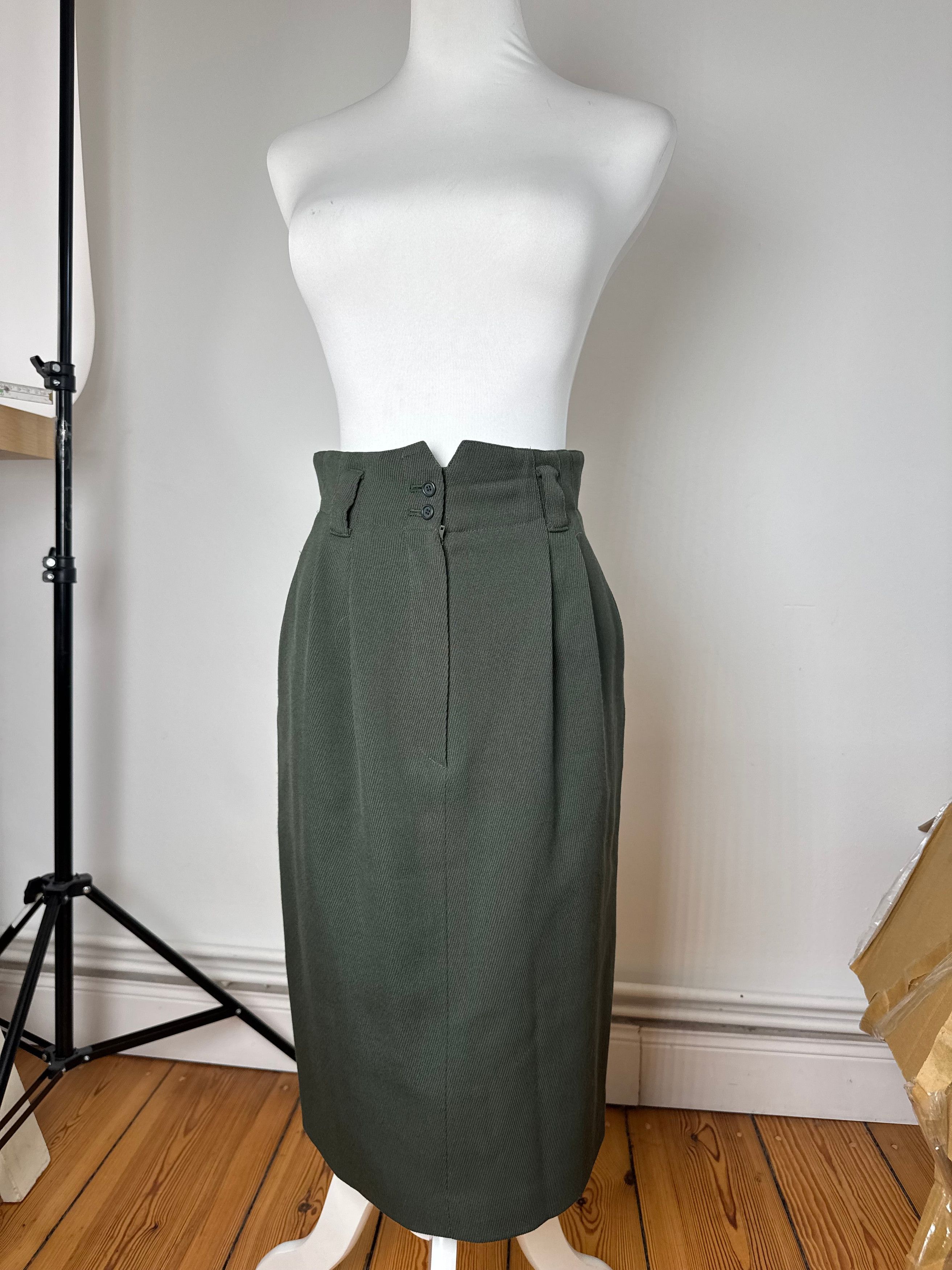 Dior Vintage Wool skirt Green M Size 30" / US 8 / IT 44 - 1 Thumbnail