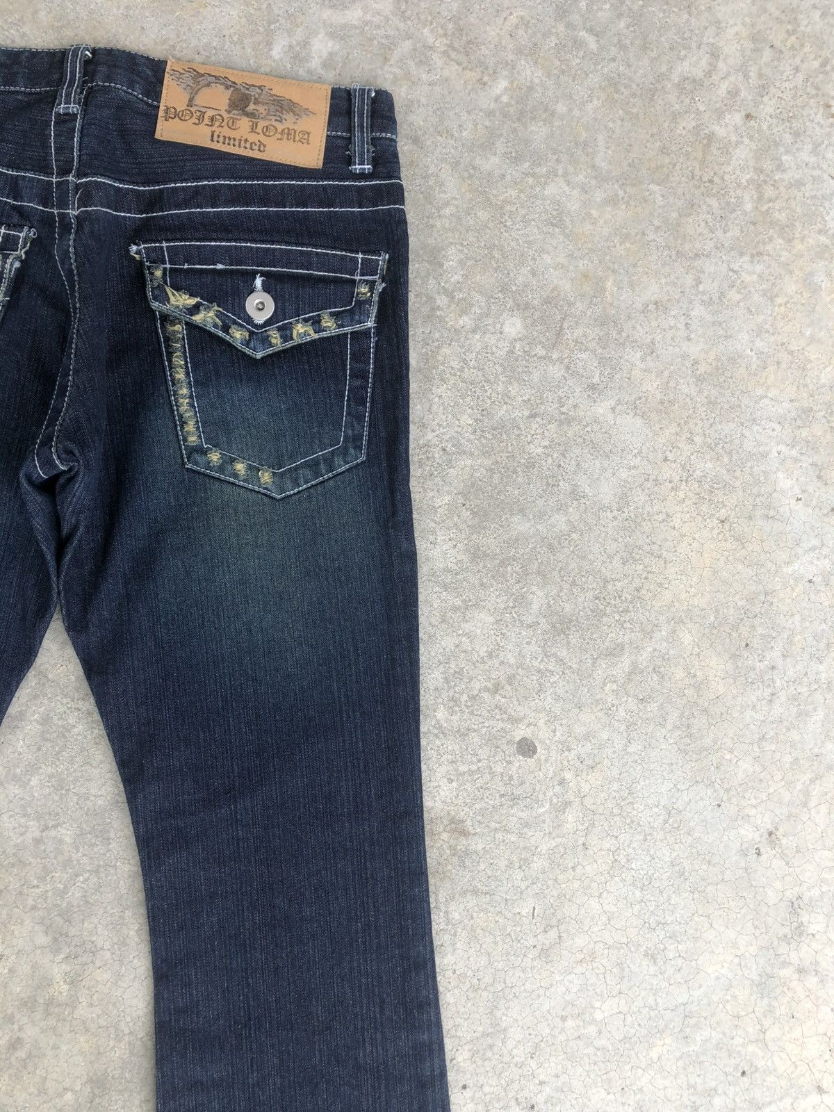 If Six Was Nine Japanese Limited Flared Jeans White Stitch Distressed Denim Size US 32 / EU 48 - 10 Thumbnail
