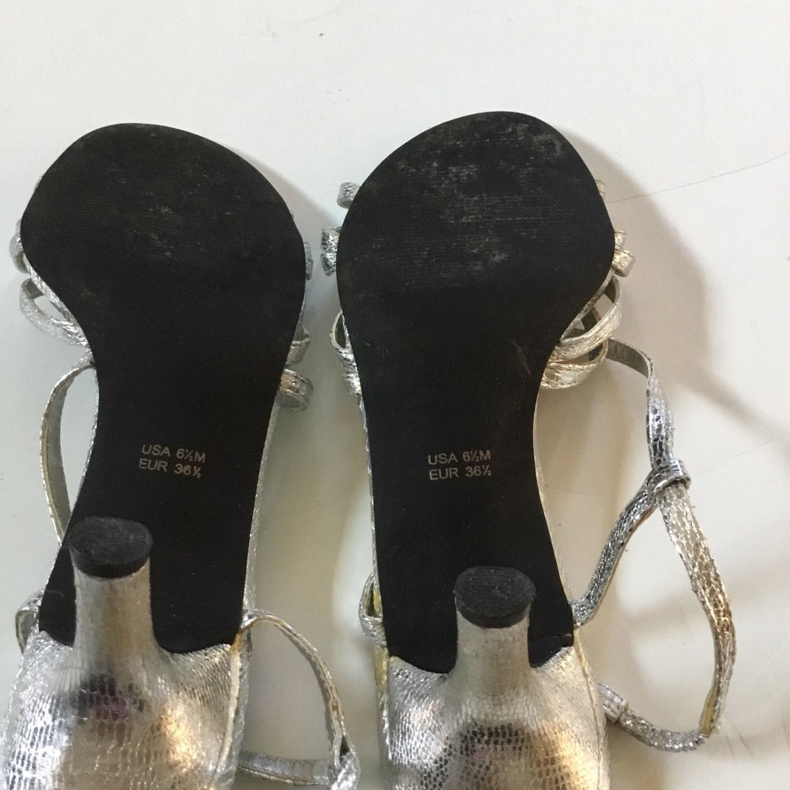 Other Lulu Townsend Silver Sandals Heels Size US 6.5 / IT 36.5 - 3 Thumbnail
