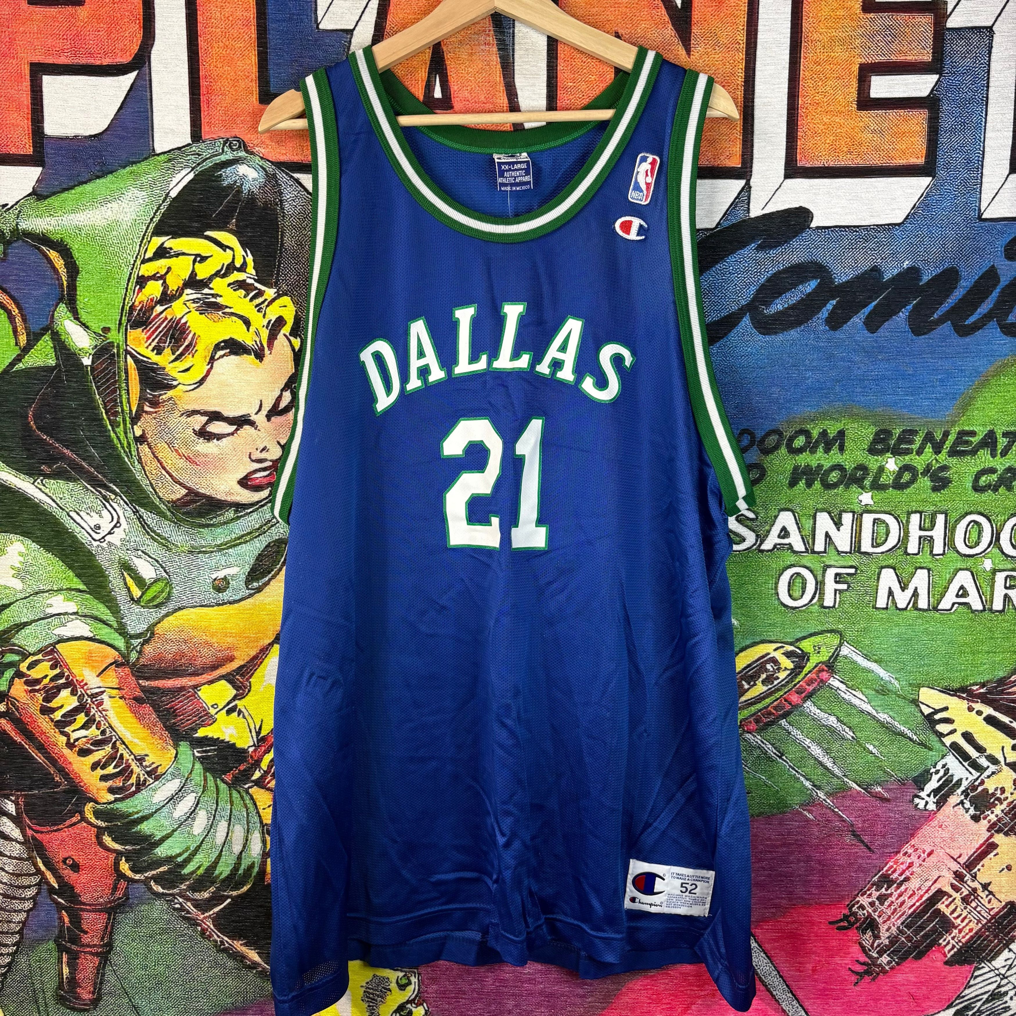 Vintage 90s Champion Dallas Mavericks Buckner Jersey Size 2X