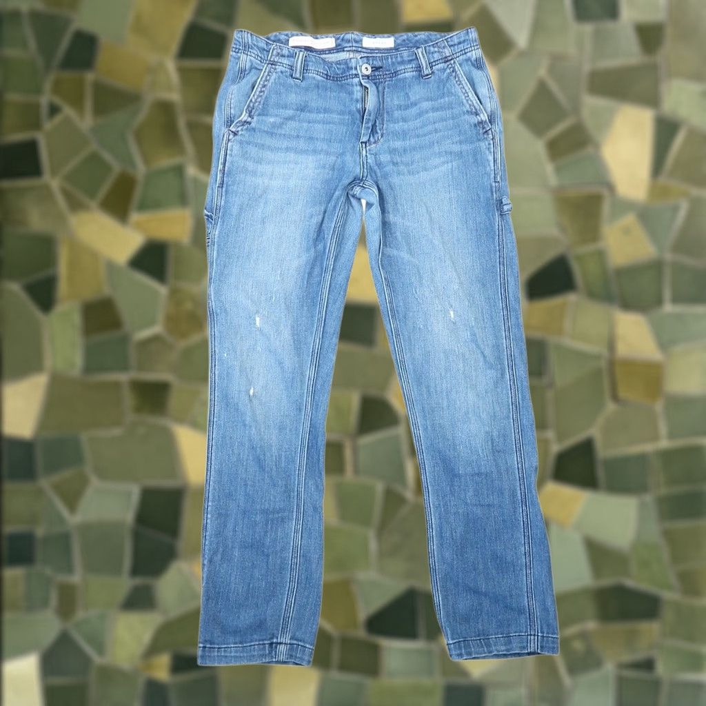 Vintage VINTAGE Pilcro and the Letterpress by Anthropologie Denim Jeans 27 Women Straight Low Rise 28 Inseam blue Size 27" / US 4 / IT 40 - 1 Thumbnail