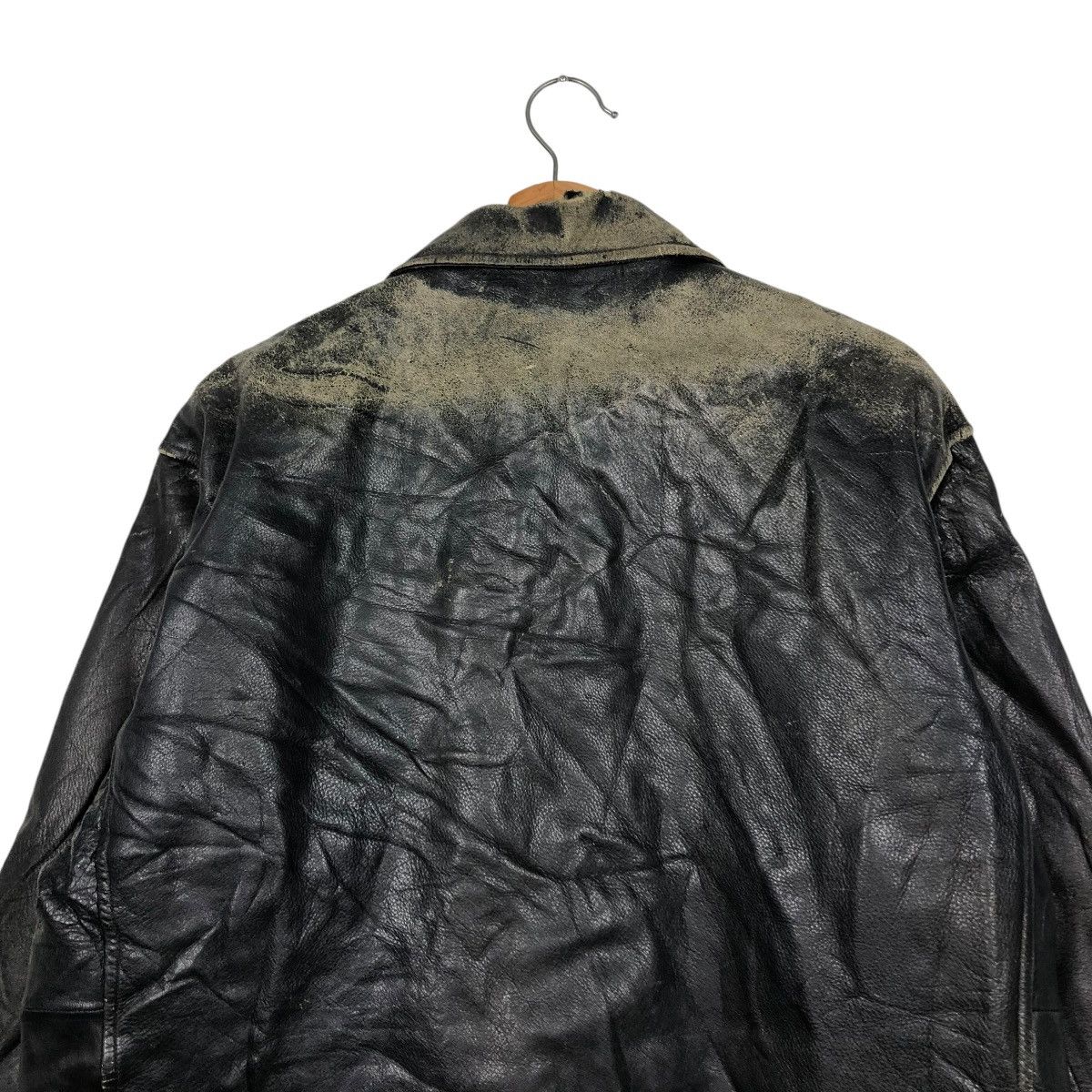 Japanese Brand 🔥VINTAGE 80’s BIKER LEATHER JACKET OXLEATHER FUR BLANKET Size US M / EU 48-50 / 2 - 11 Thumbnail