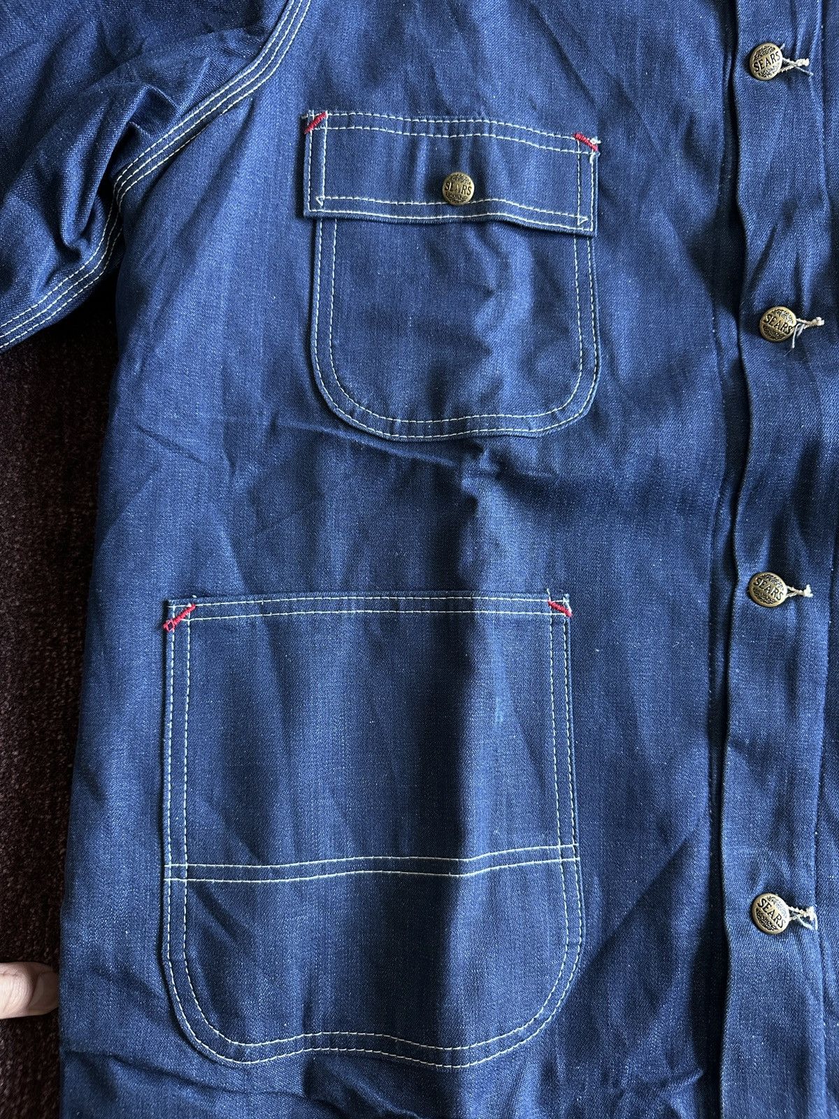 Sears Vintage Sears Raw Denim Work Jacket Size US XL / EU 56 / 4 - 4 Thumbnail