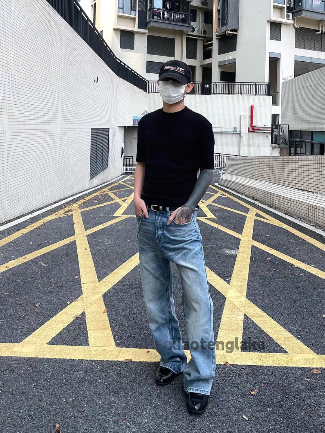 Jean Unisex washed faded cleanfit yuppie y2k flared jeans Size US 32 / EU 48 - 3 Thumbnail