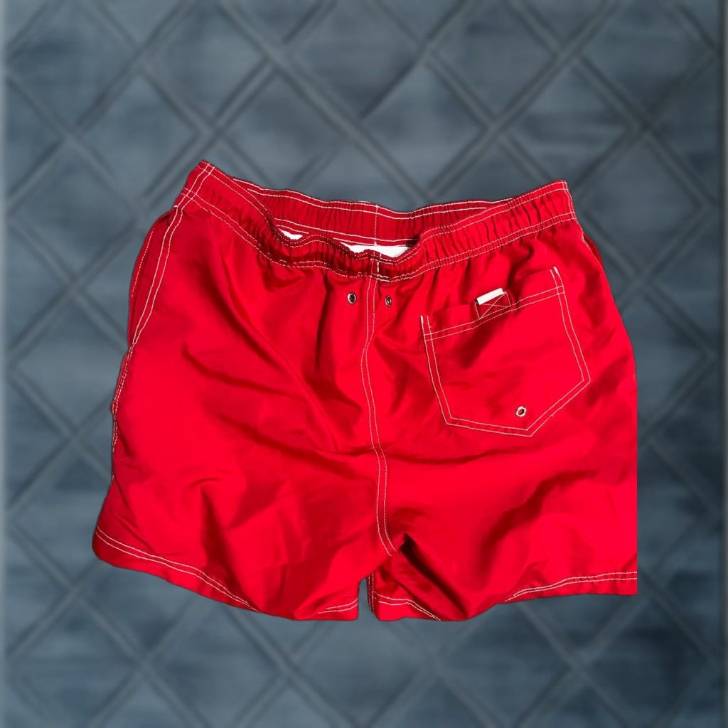 Lands' End Lands' End Swim Trunks Mens M Red Beach Surf Preowned Vintage Solid Size US 31 - 1 Thumbnail