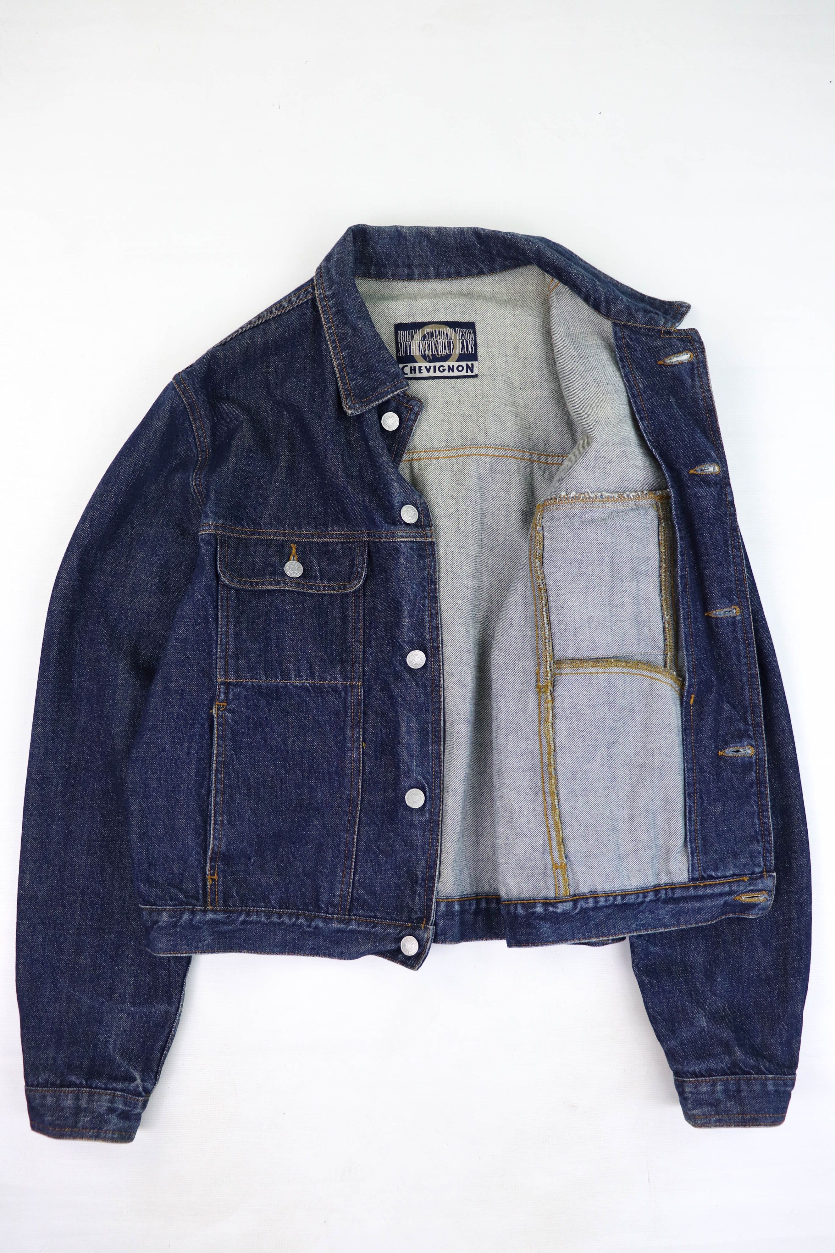 Chevignon CHEVIGNON Vintage Bartack Nippon 14 Indigo Blue Denim Jacket Size US L / EU 52-54 / 3 - 4 Thumbnail