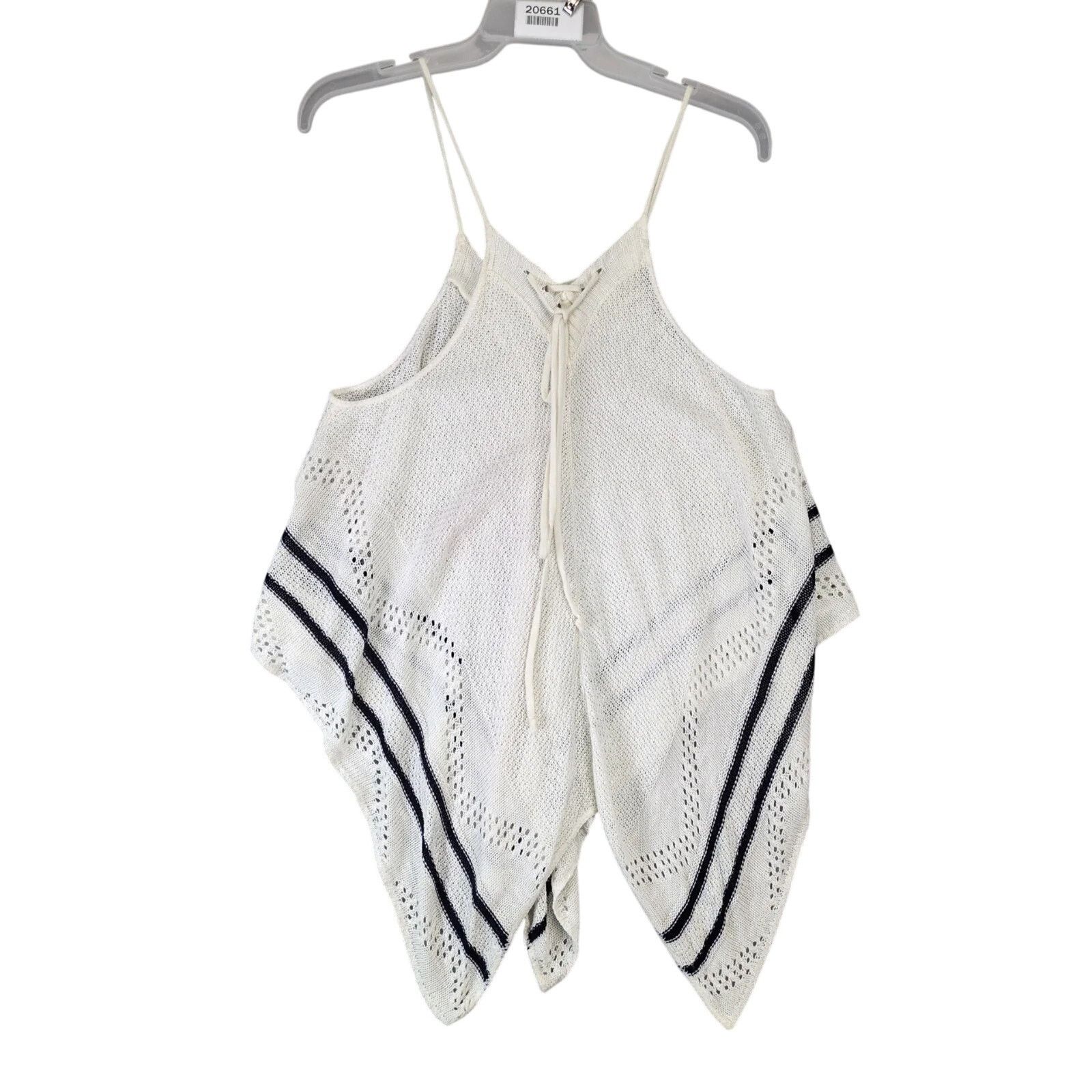 Other Madberry Ivory Knit Poncho Tank Top Womens L Corset Tie Neck Size L / US 10 / IT 46 - 1 Thumbnail