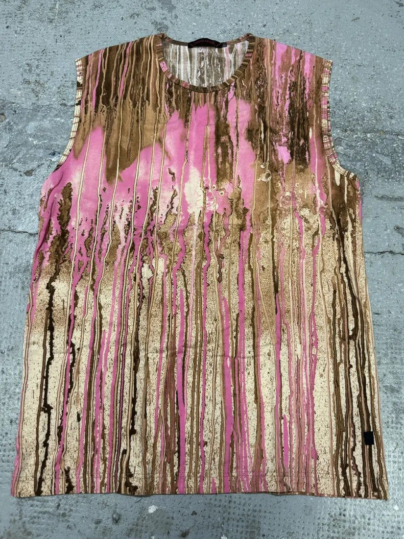 Roberto Cavalli × Vintage FW2001 Roberto Cavalli Pink Abstract Painted Tank Top Size US M / EU 48-50 / 2 - 1 Thumbnail