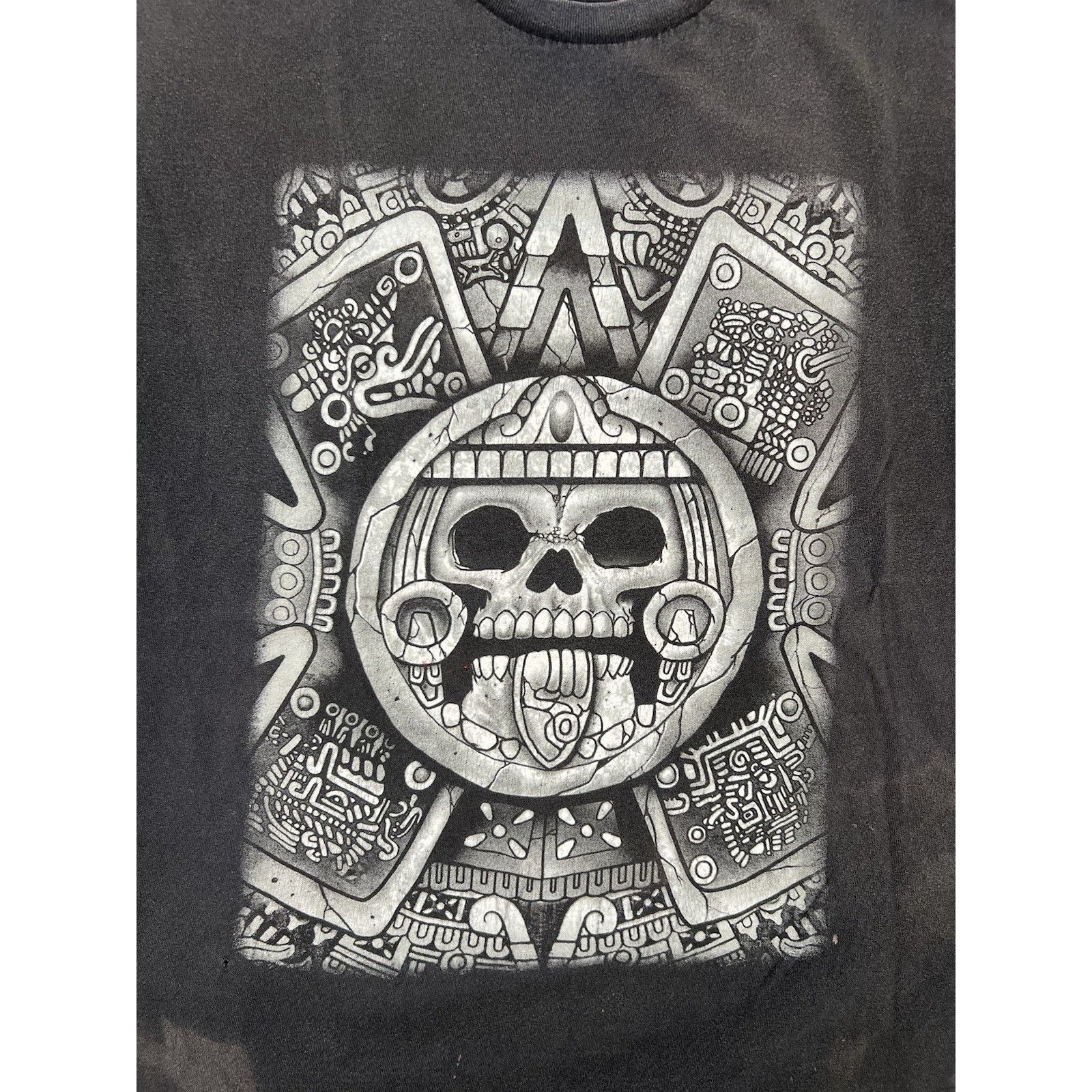 Other Vintage Aztec Calendar Skull T-Shirt Size 2XL Y2K Chicano Gr Size US XXL / EU 58 / 5 - 2 Thumbnail