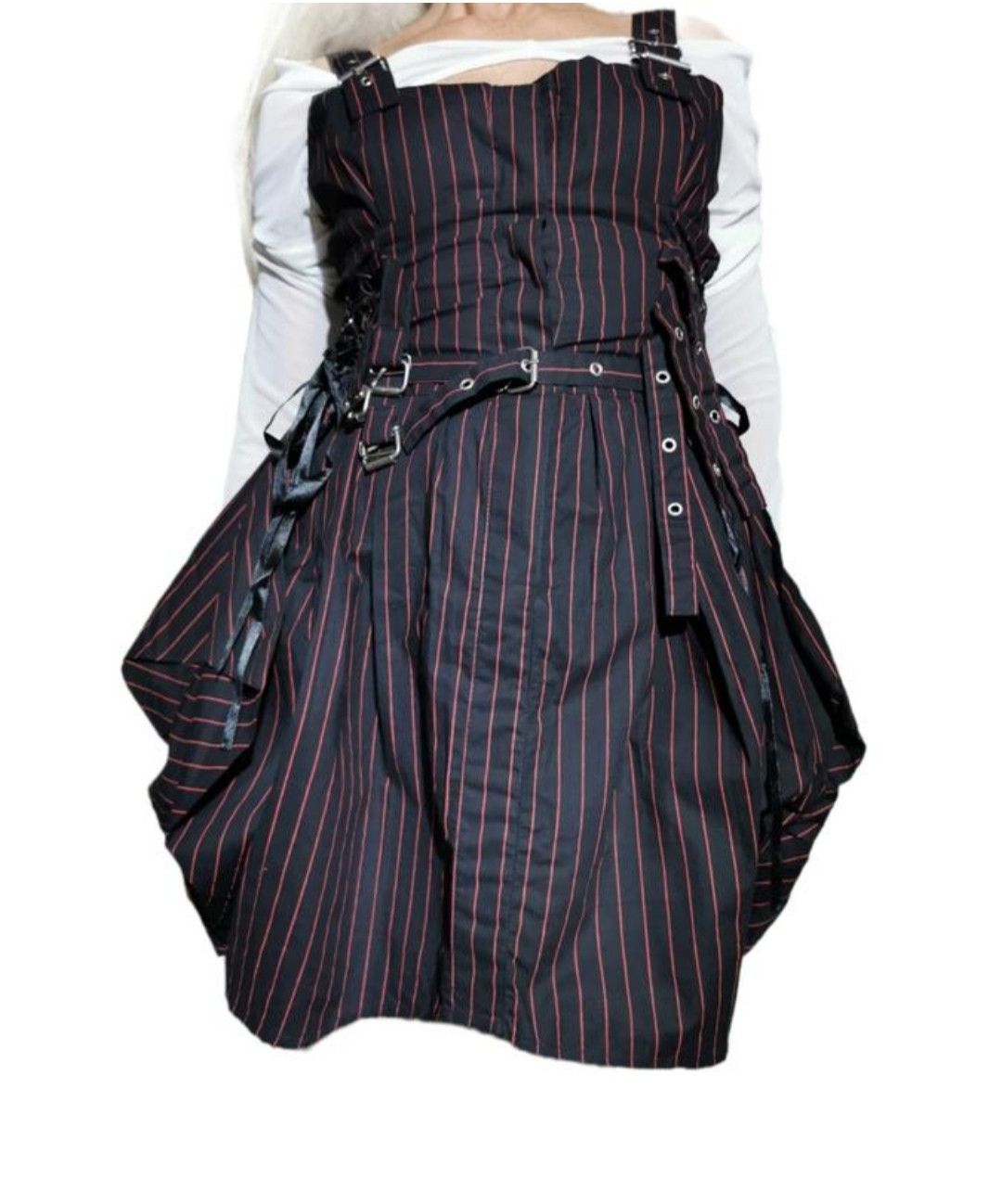 Vintage Avant-garde bondage Strap mini dress balloon parachute sdl Size XL / US 12-14 / IT 48-50 - 2 Thumbnail