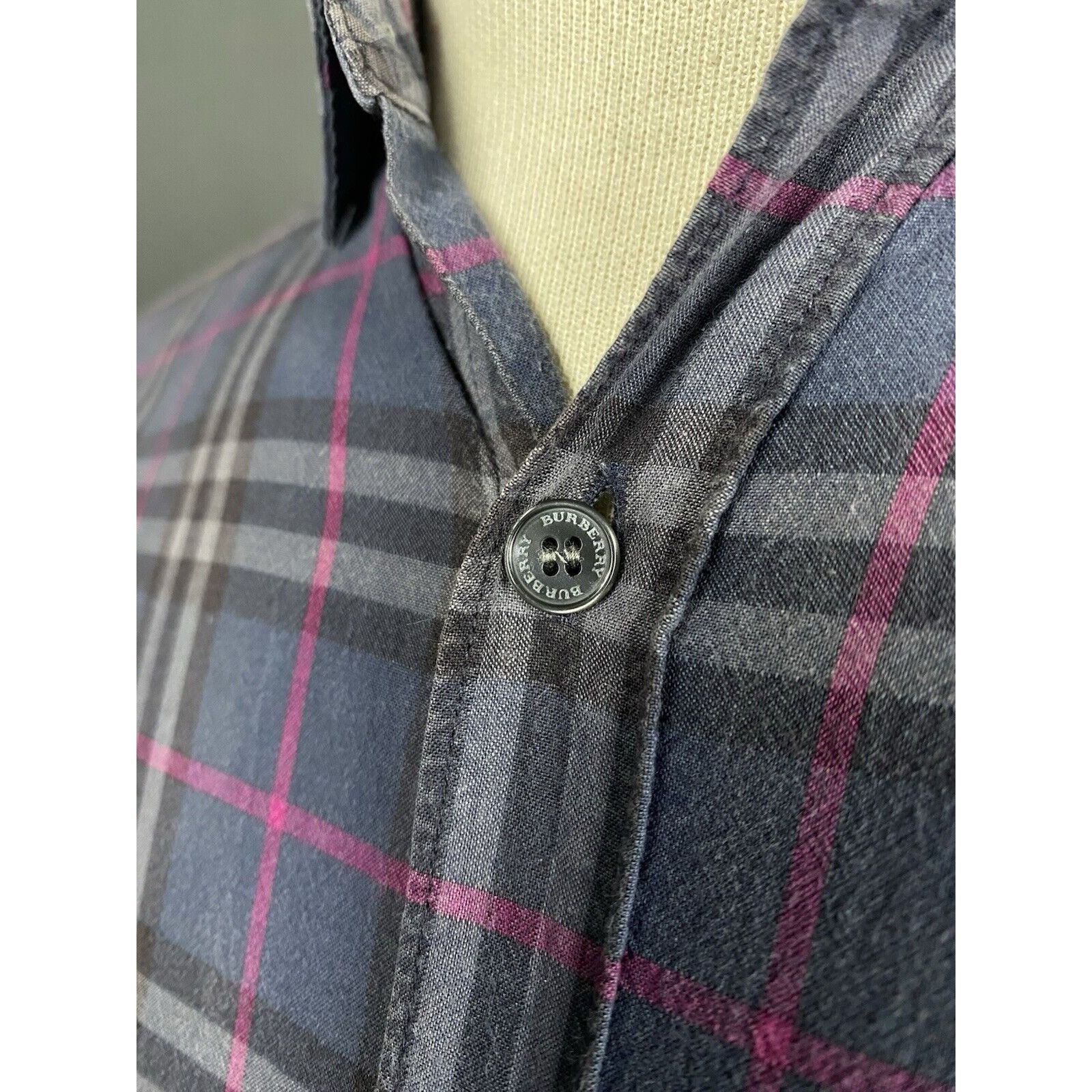 Burberry Burberry Nova Check Men's Blue Purple Checked Longsleeve Shi Size US S / EU 44-46 / 1 - 8 Thumbnail