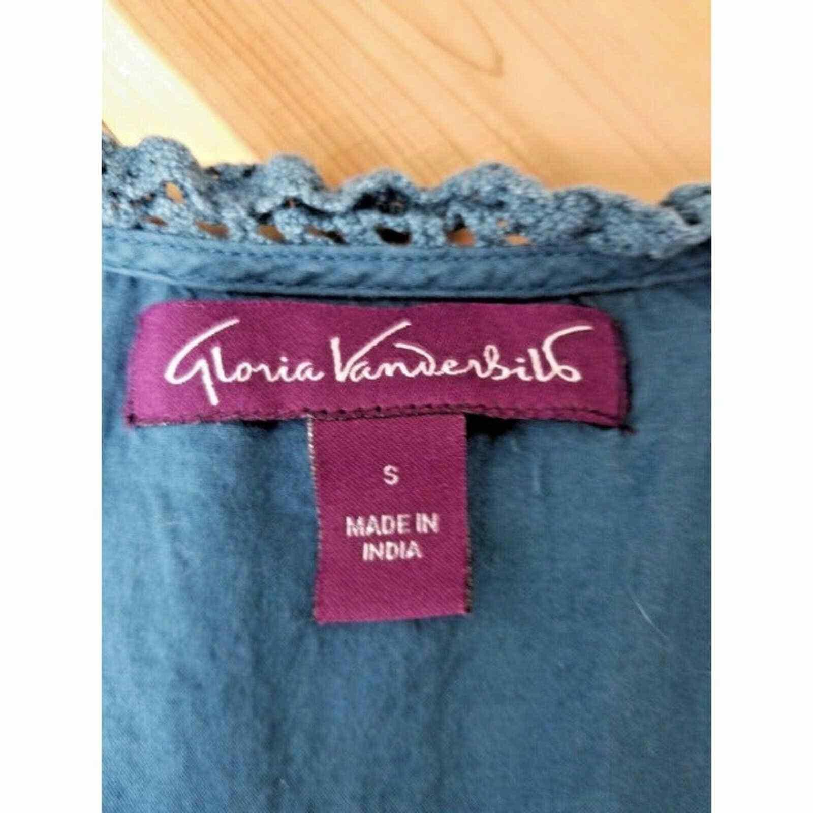 Other Gloria Vanderbilt Women's Top Blouse Blue Green Lace Details Size S / US 4 / IT 40 - 9 Thumbnail